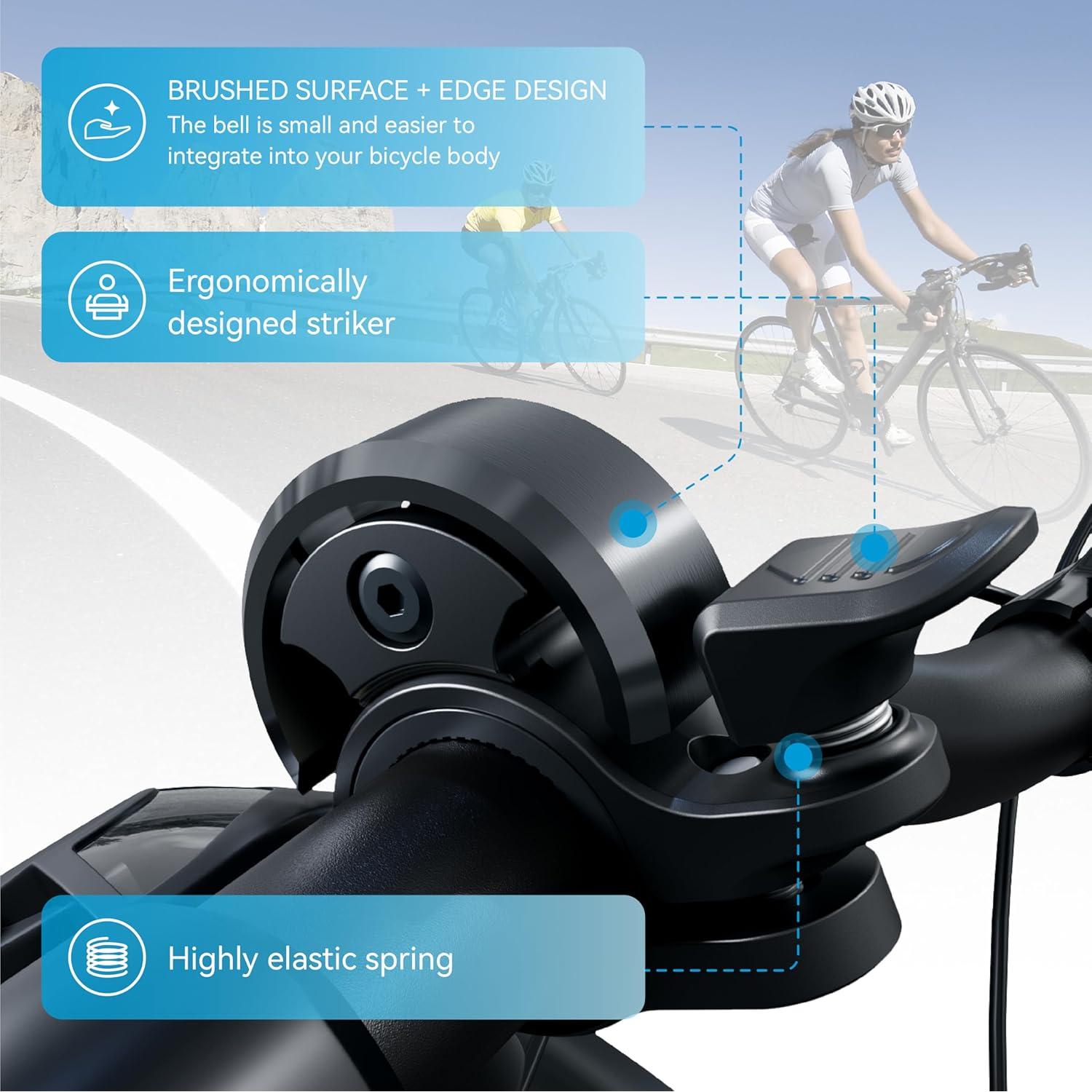 Campana de Bicicleta Greallthy D031 de Aluminio Negra 19-25.4mm