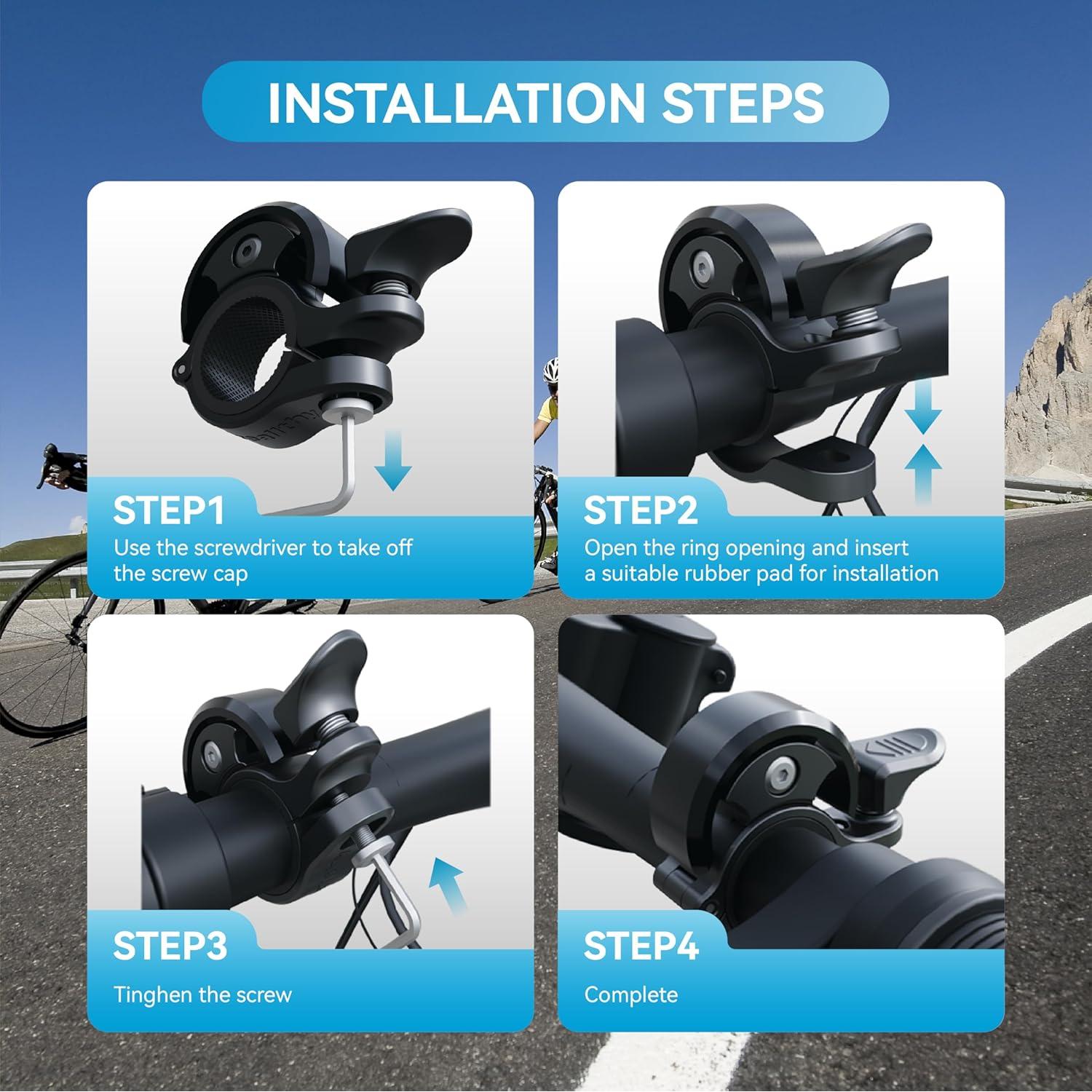 Campana de Bicicleta Greallthy D031 de Aluminio Negra 19-25.4mm