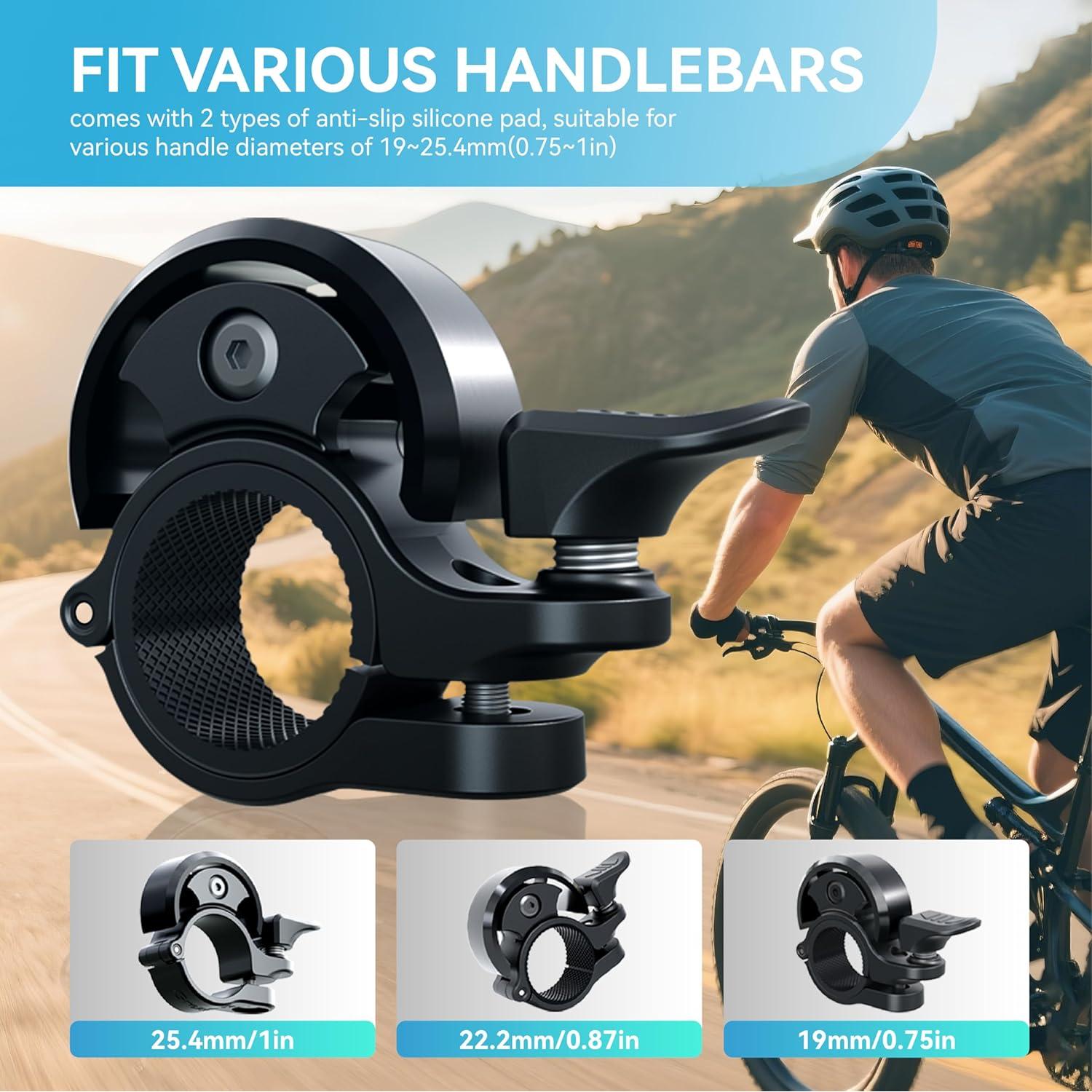 Campana de Bicicleta Greallthy D031 de Aluminio Negra 19-25.4mm