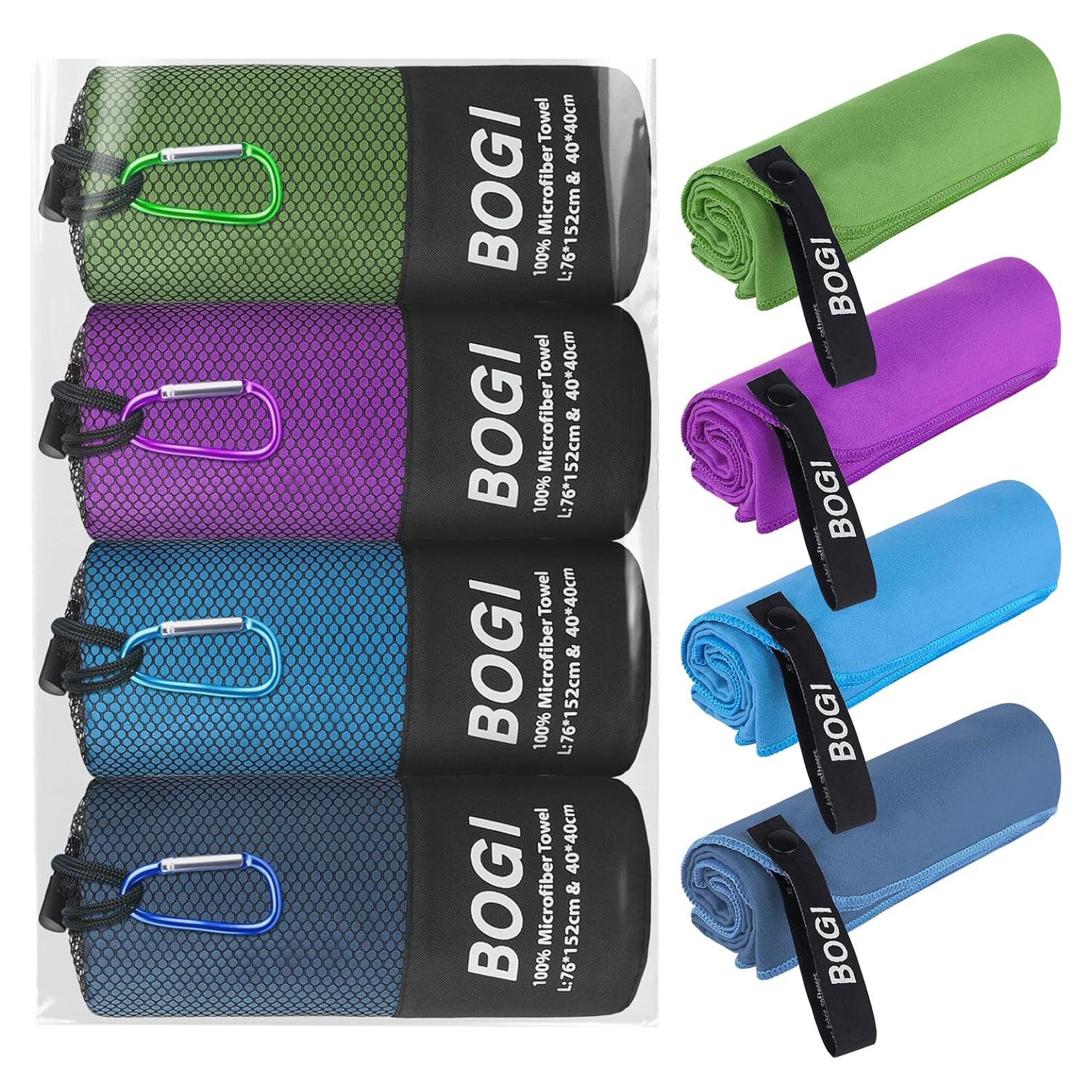 Toalla de Microfibra BOGI 4 Piezas Secado Rápido 60x30cm