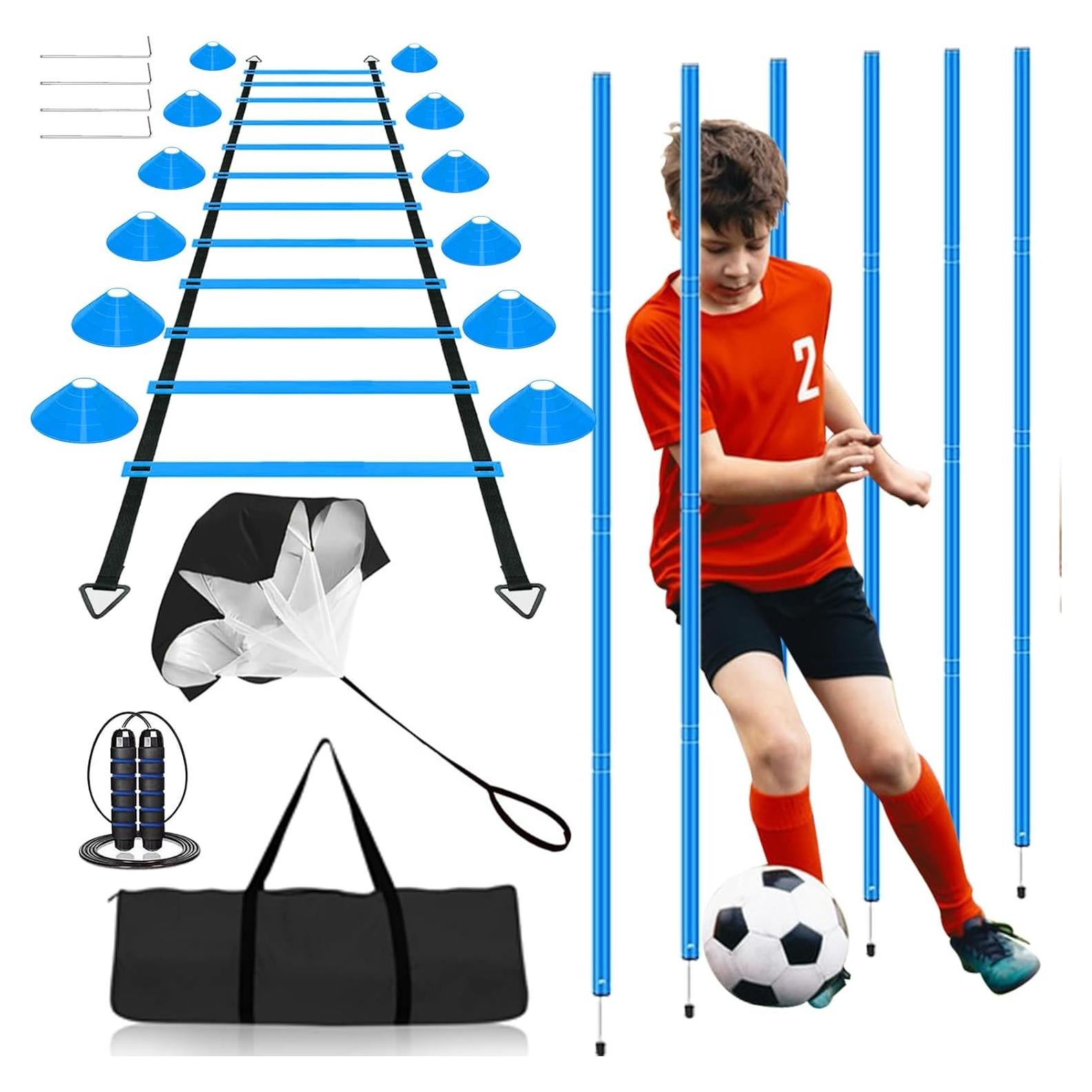 Set de Entrenamiento de Velocidad Vztipki Z-001 - 6m Escalera, 6 Postes, 12 Conos