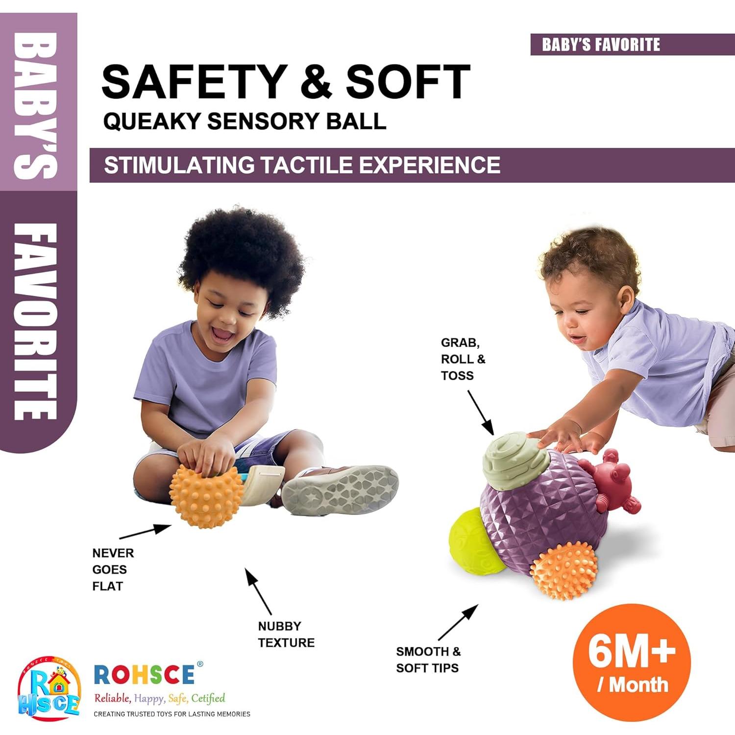 Bolas Sensoriales ROHSCE para Bebés 6-12 Meses - Juguetes Montessori