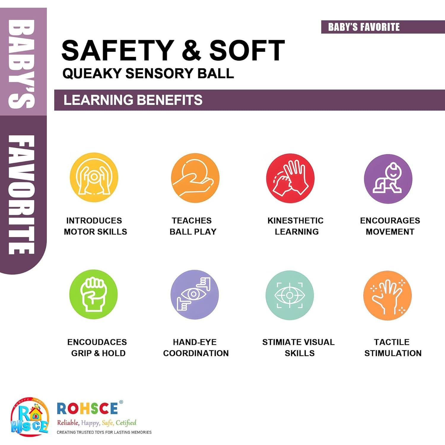 Bolas Sensoriales ROHSCE para Bebés 6-12 Meses - Juguetes Montessori