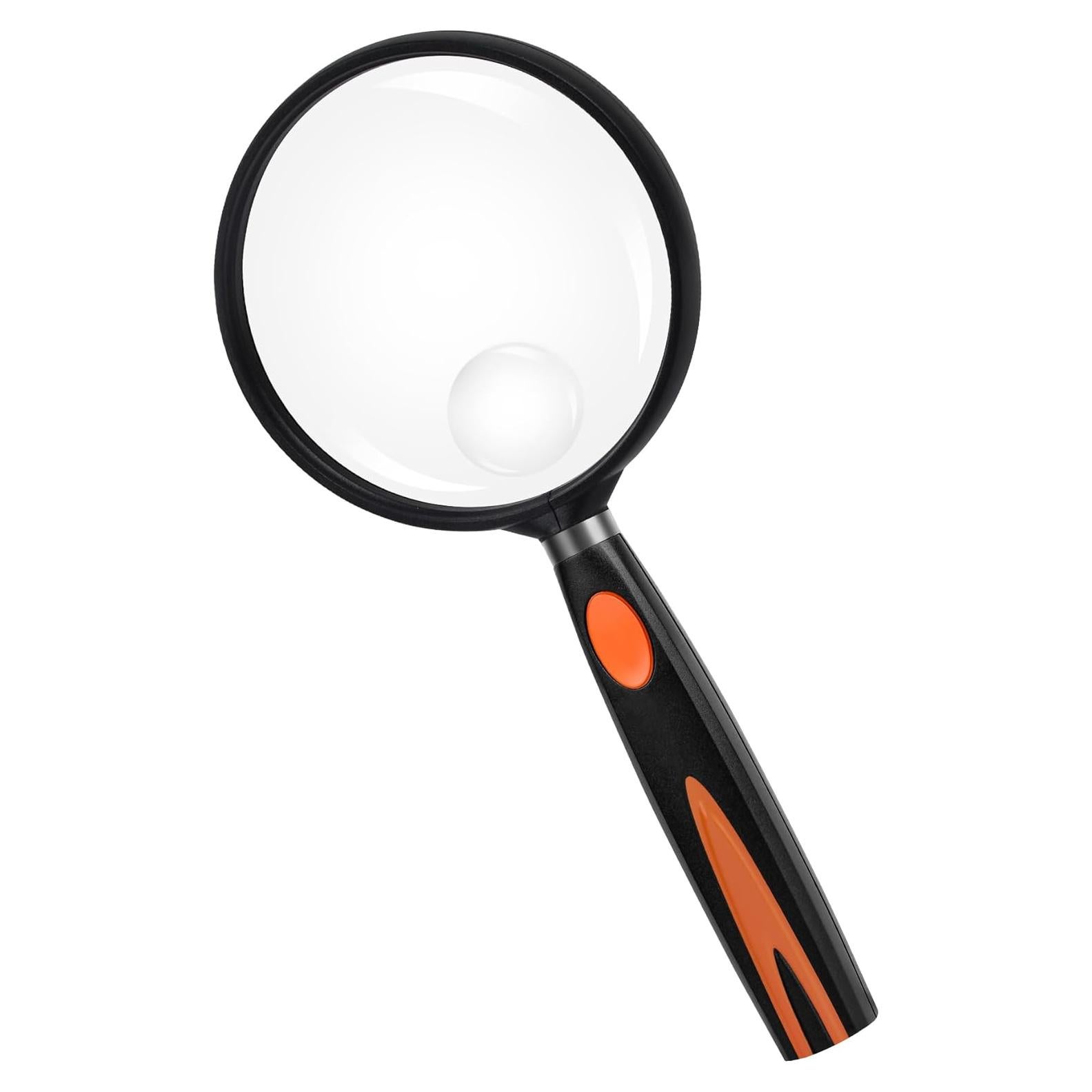 Lupa de Mano Feosky 10X 30X Lente Acrílica 75mm Naranja