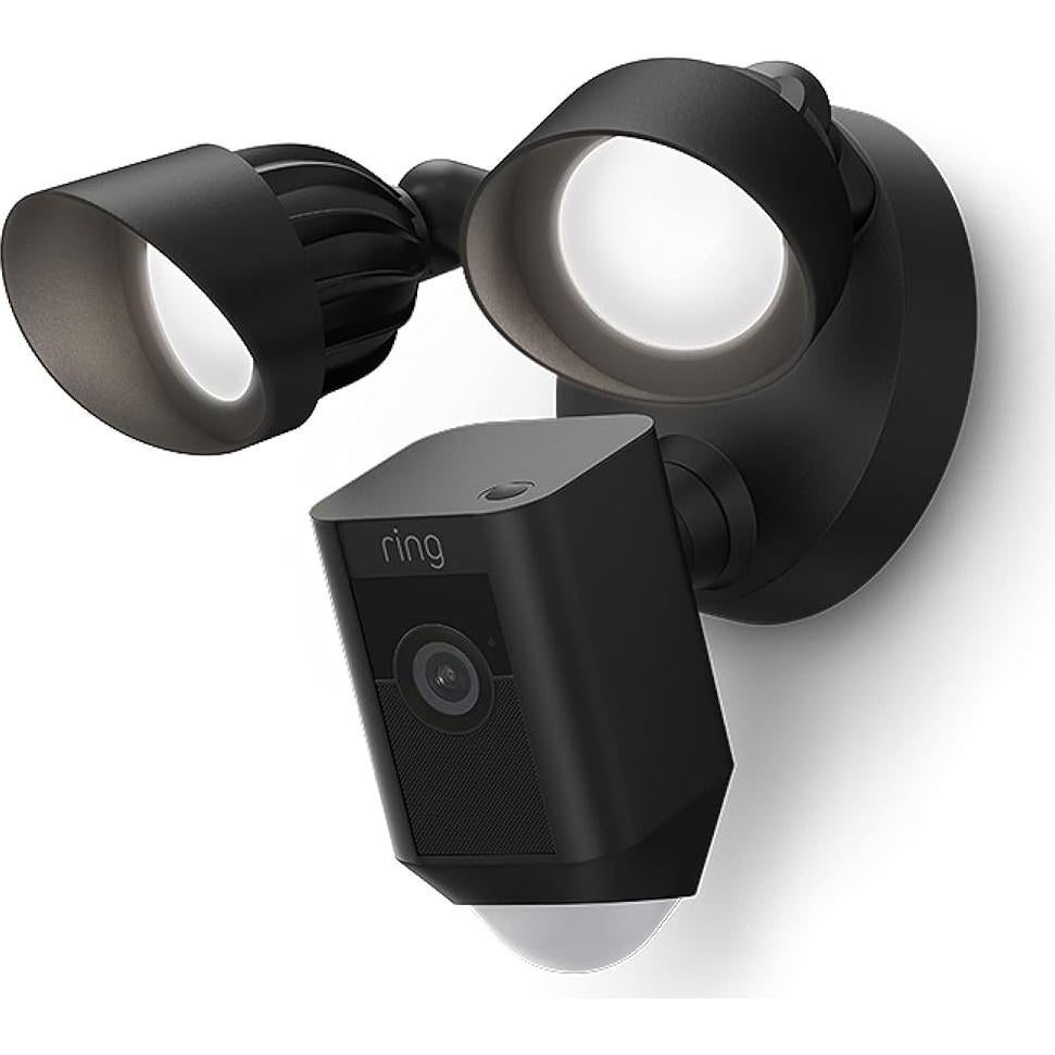 Ring Floodlight Cam Wired Plus — Outdoor home or business security with motion-activated 1080p HD video and floodlights, (2021 release) Black