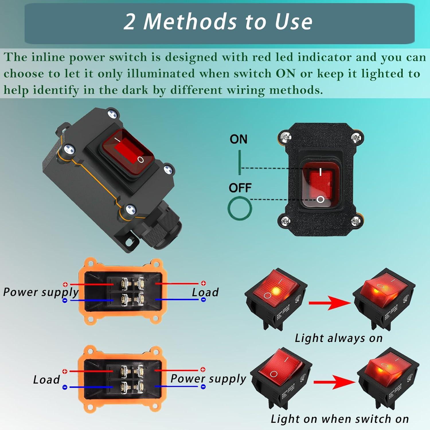 Interruptor de Palanca ON/OFF KarlKers 12V-24V IP67 20A