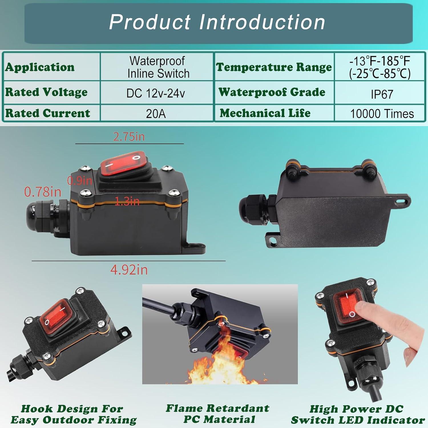 Interruptor de Palanca ON/OFF KarlKers 12V-24V IP67 20A