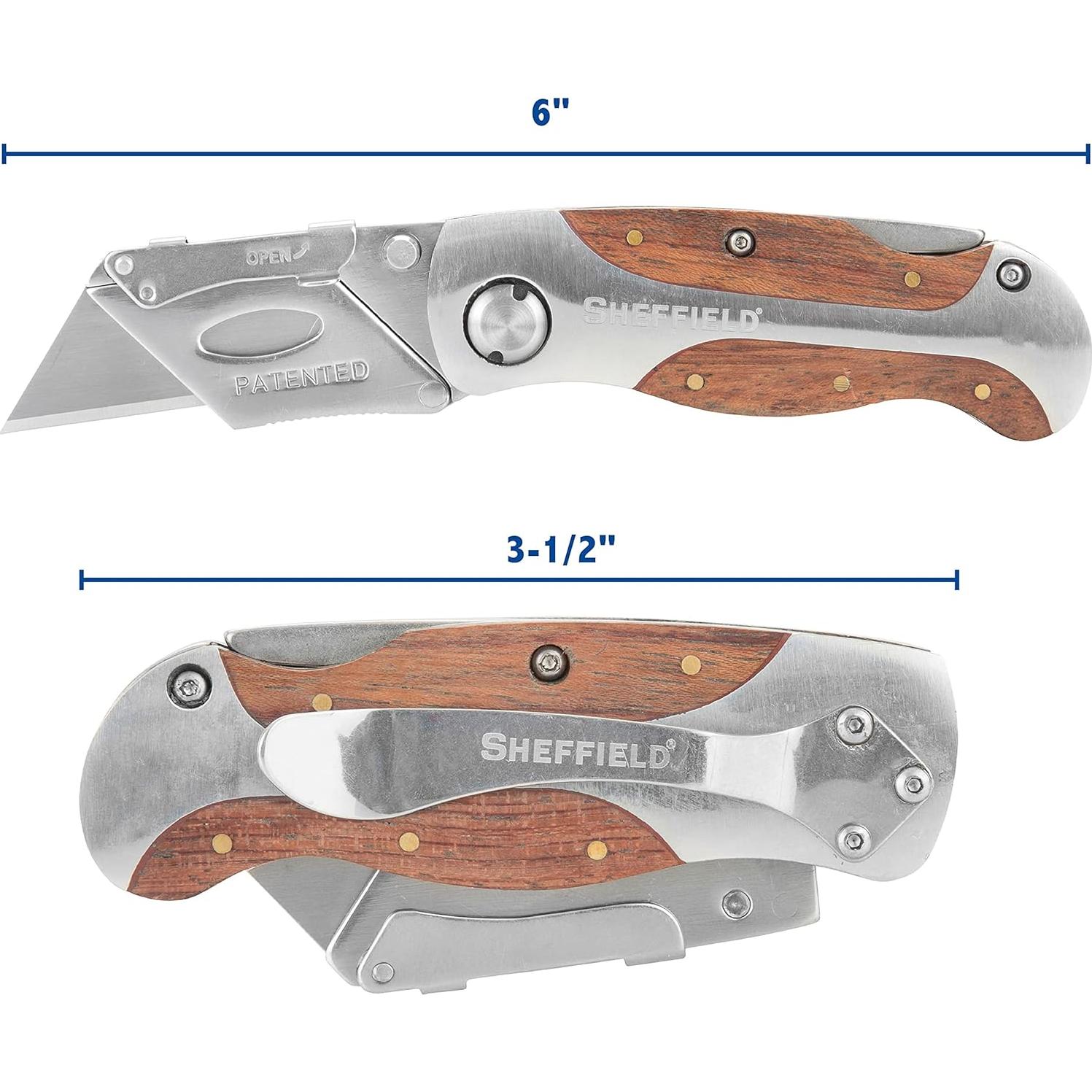 Cuchillo de Utilidad Sheffield 12525 2 Paquete con Cierre