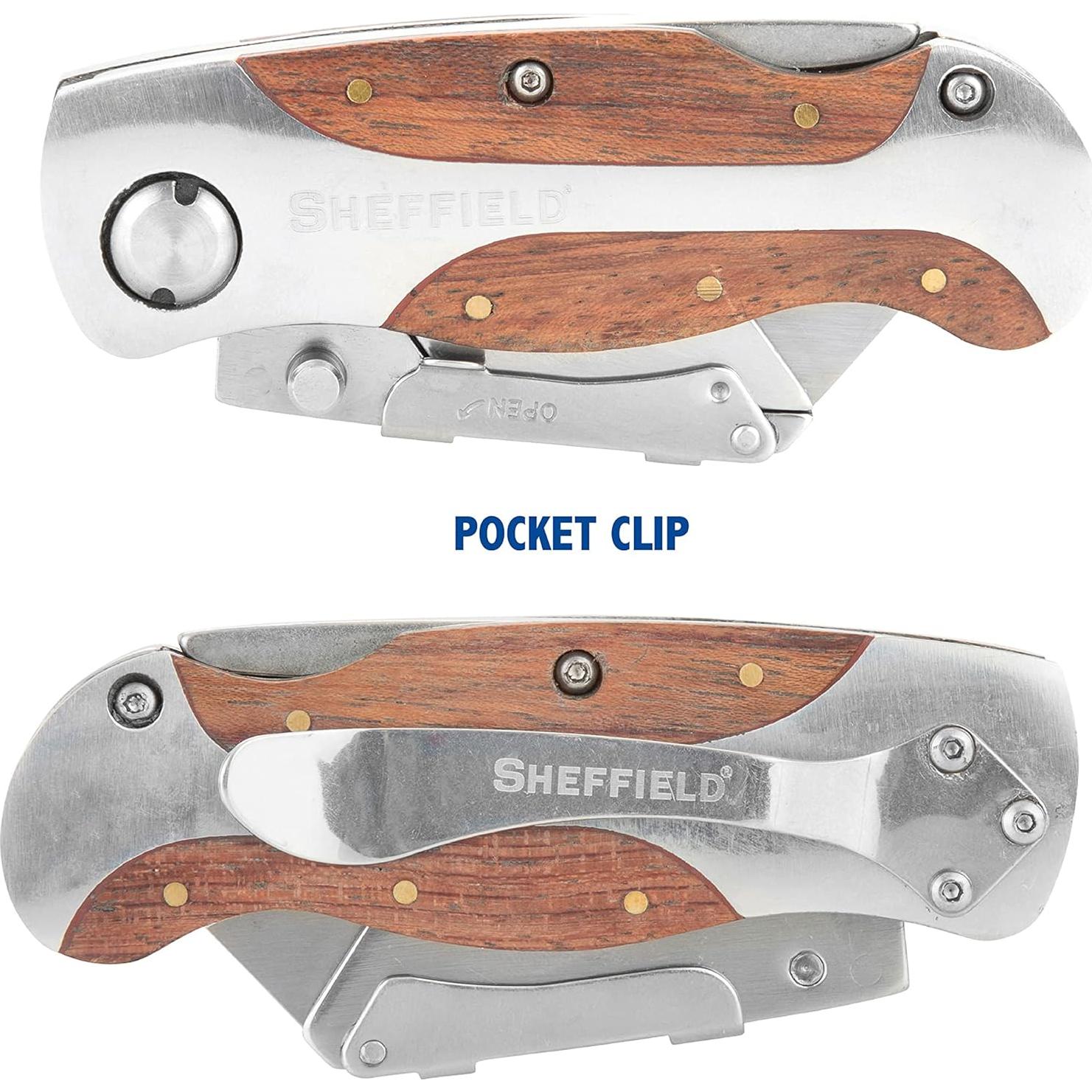 Cuchillo de Utilidad Sheffield 12525 2 Paquete con Cierre