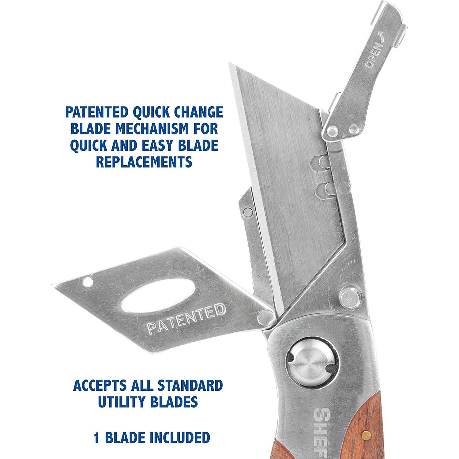 Cuchillo de Utilidad Sheffield 12525 2 Paquete con Cierre