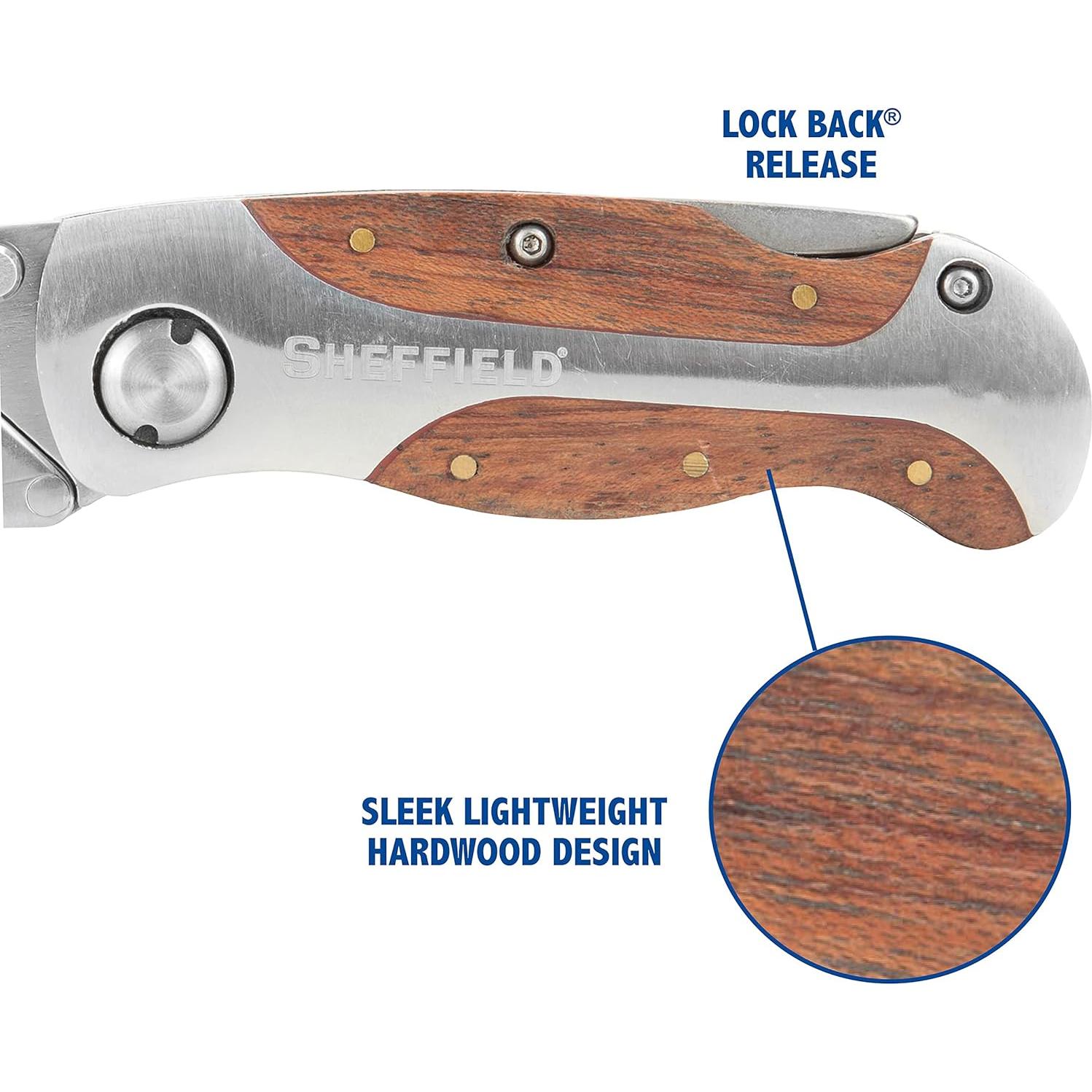 Cuchillo de Utilidad Sheffield 12525 2 Paquete con Cierre