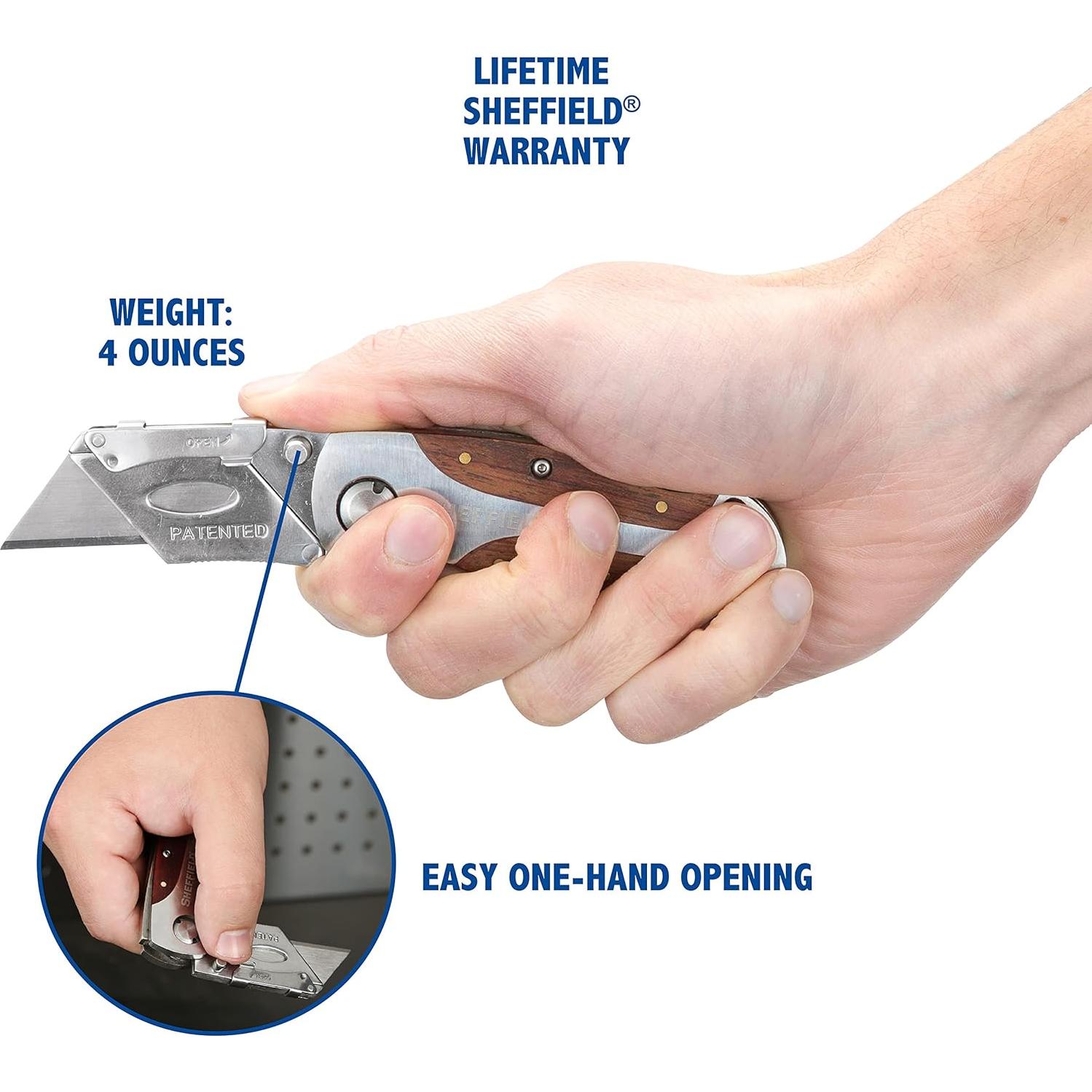 Cuchillo de Utilidad Sheffield 12525 2 Paquete con Cierre