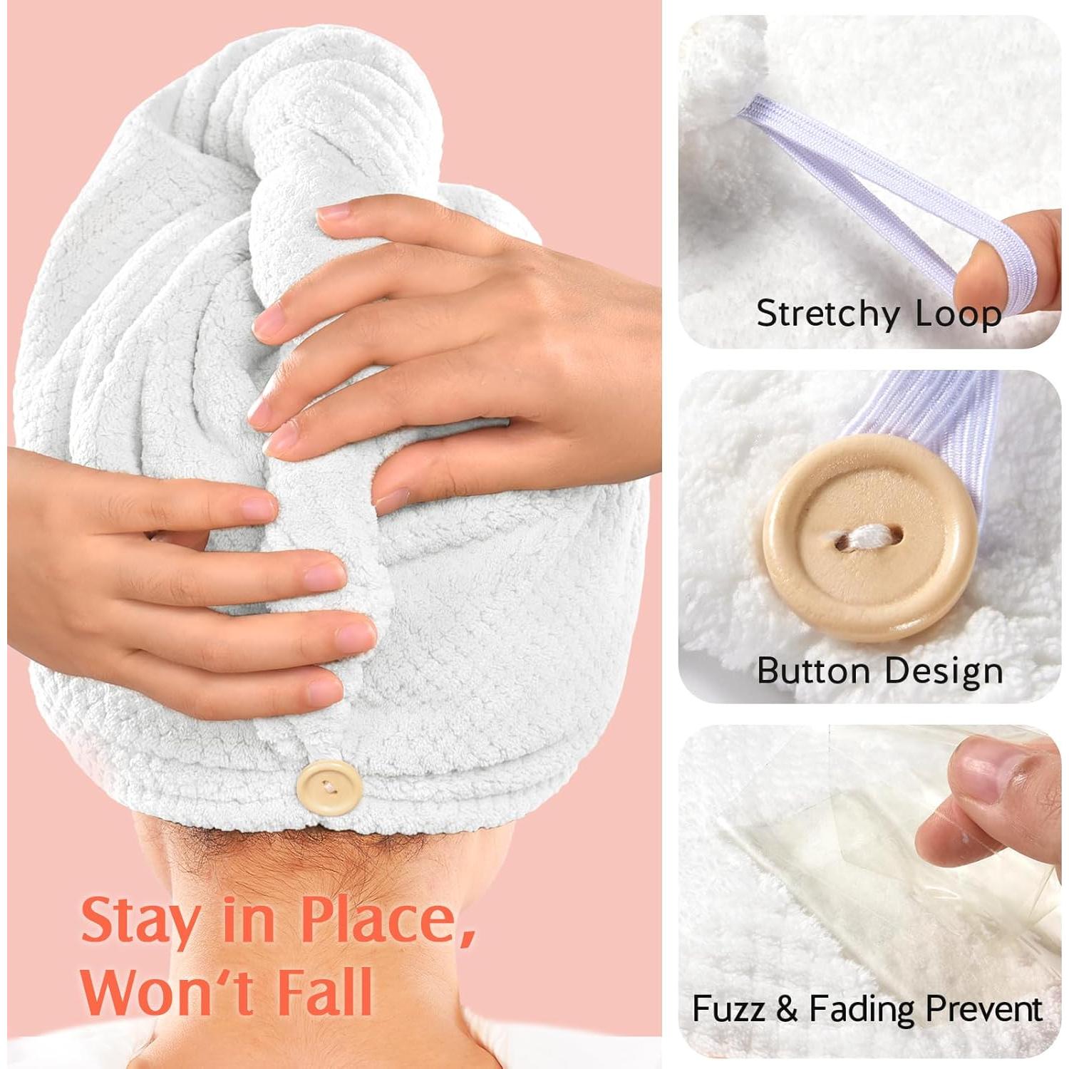 Toalla de Microfibra para el Cabello YFONG - 2 Piezas Absorbentes