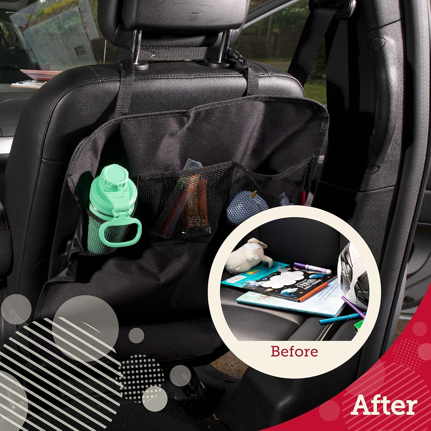 Cubierta Protectora de Asiento Lusso Gear para Niños - Negro, 3 Bolsillos