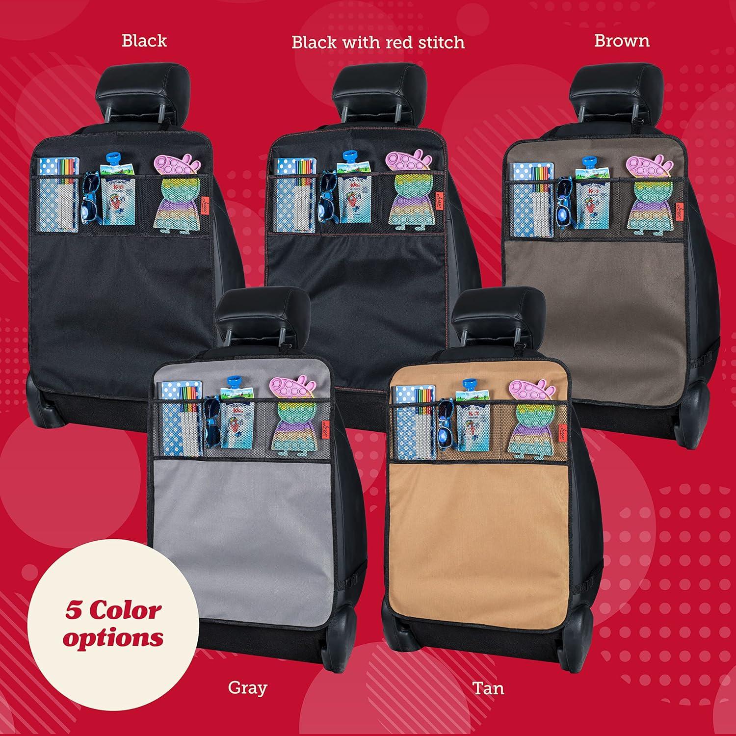 Cubierta Protectora de Asiento Lusso Gear para Niños - Negro, 3 Bolsillos