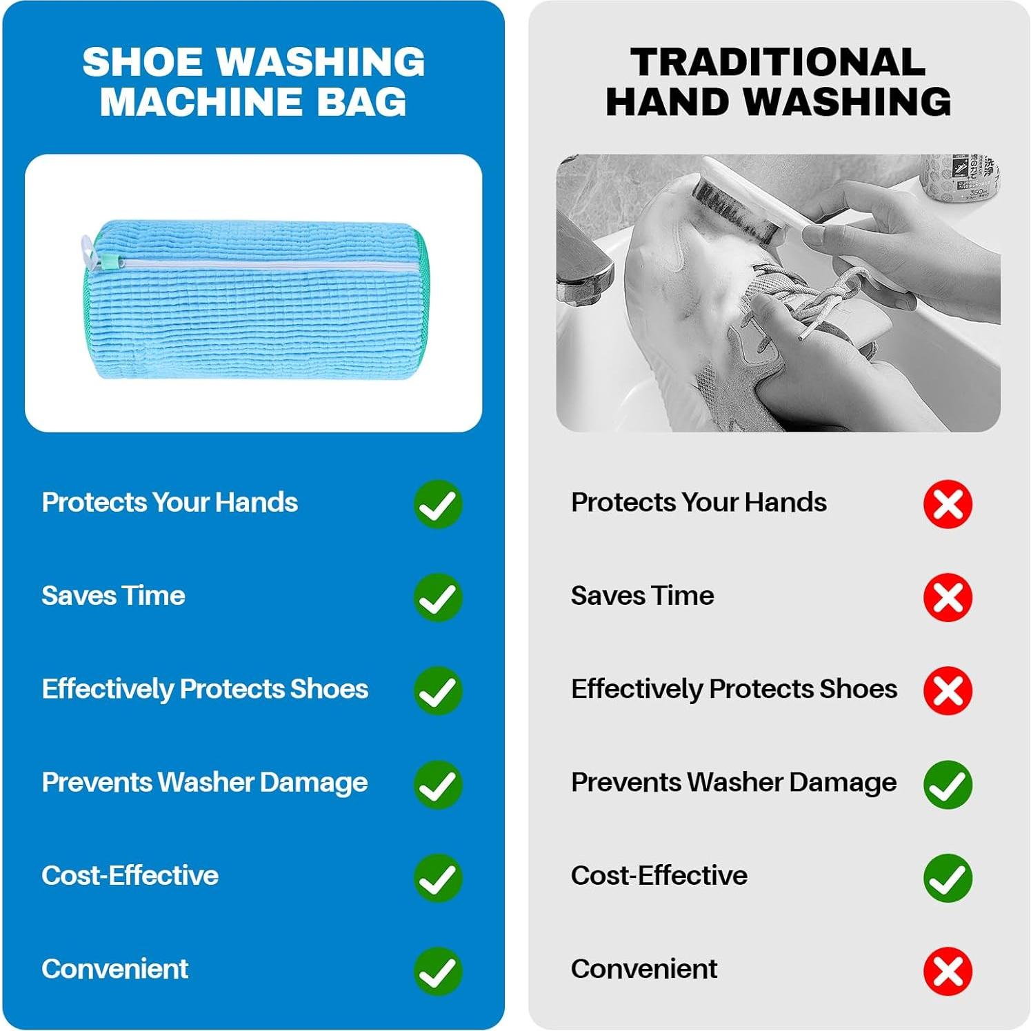 Bolsa de Lavado de Zapatos NMQHPA Azul 2pcs Reutilizable