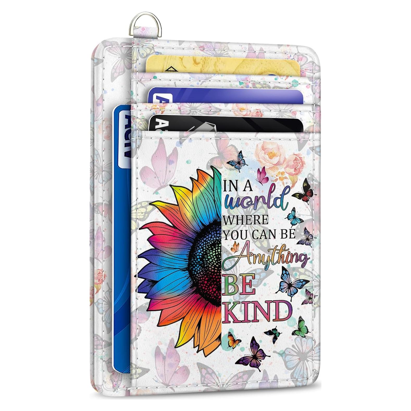 Billetera delgada RFID para mujeres Yonlevres - Girasol amable