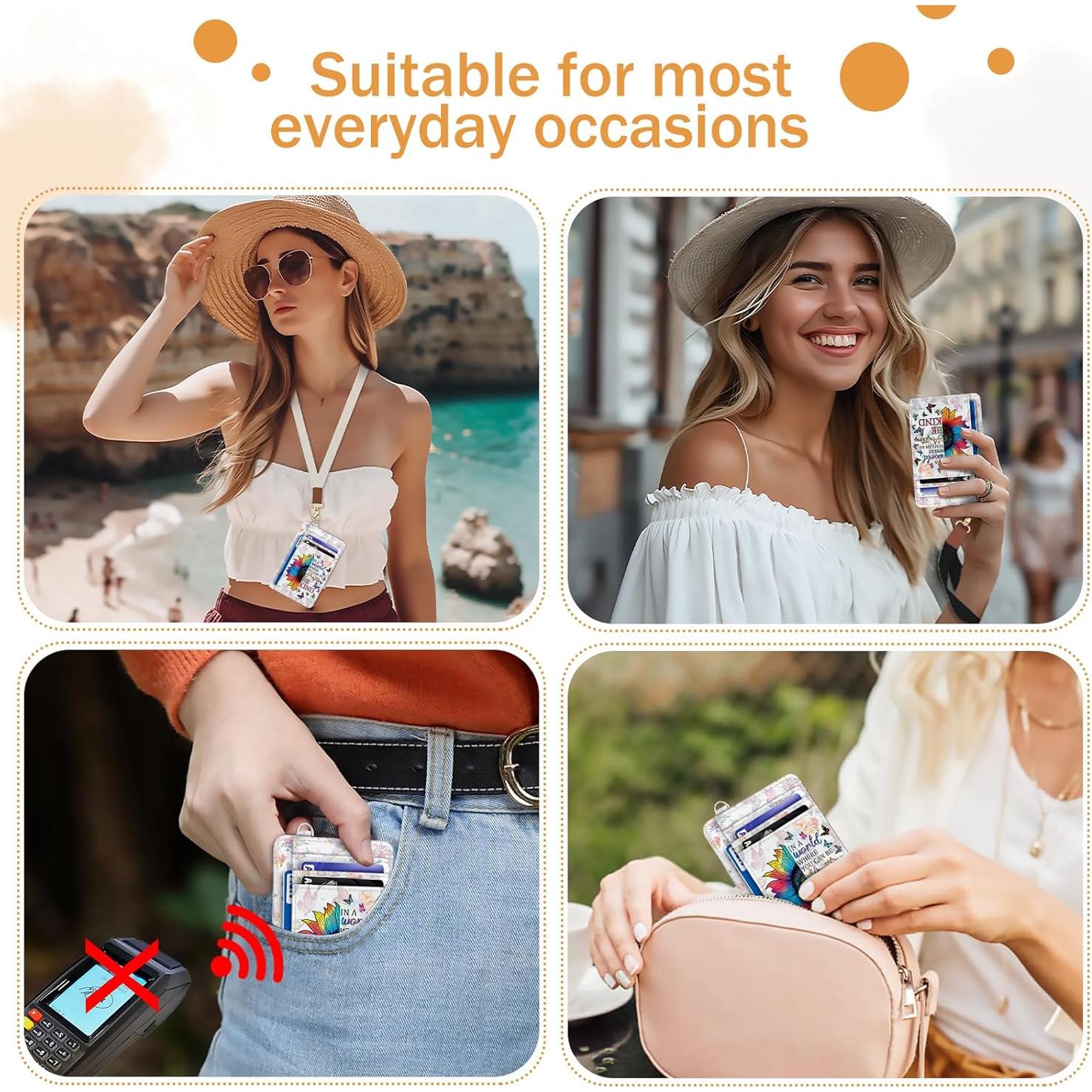 Billetera delgada RFID para mujeres Yonlevres - Girasol amable