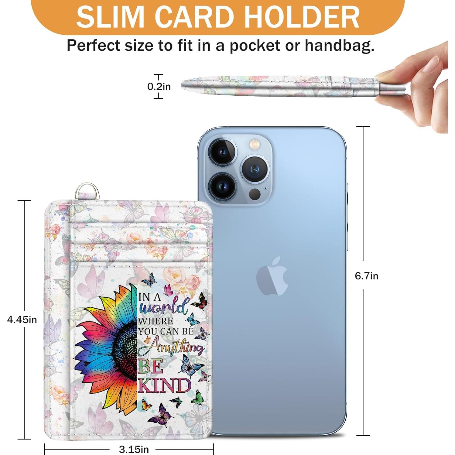 Billetera delgada RFID para mujeres Yonlevres - Girasol amable