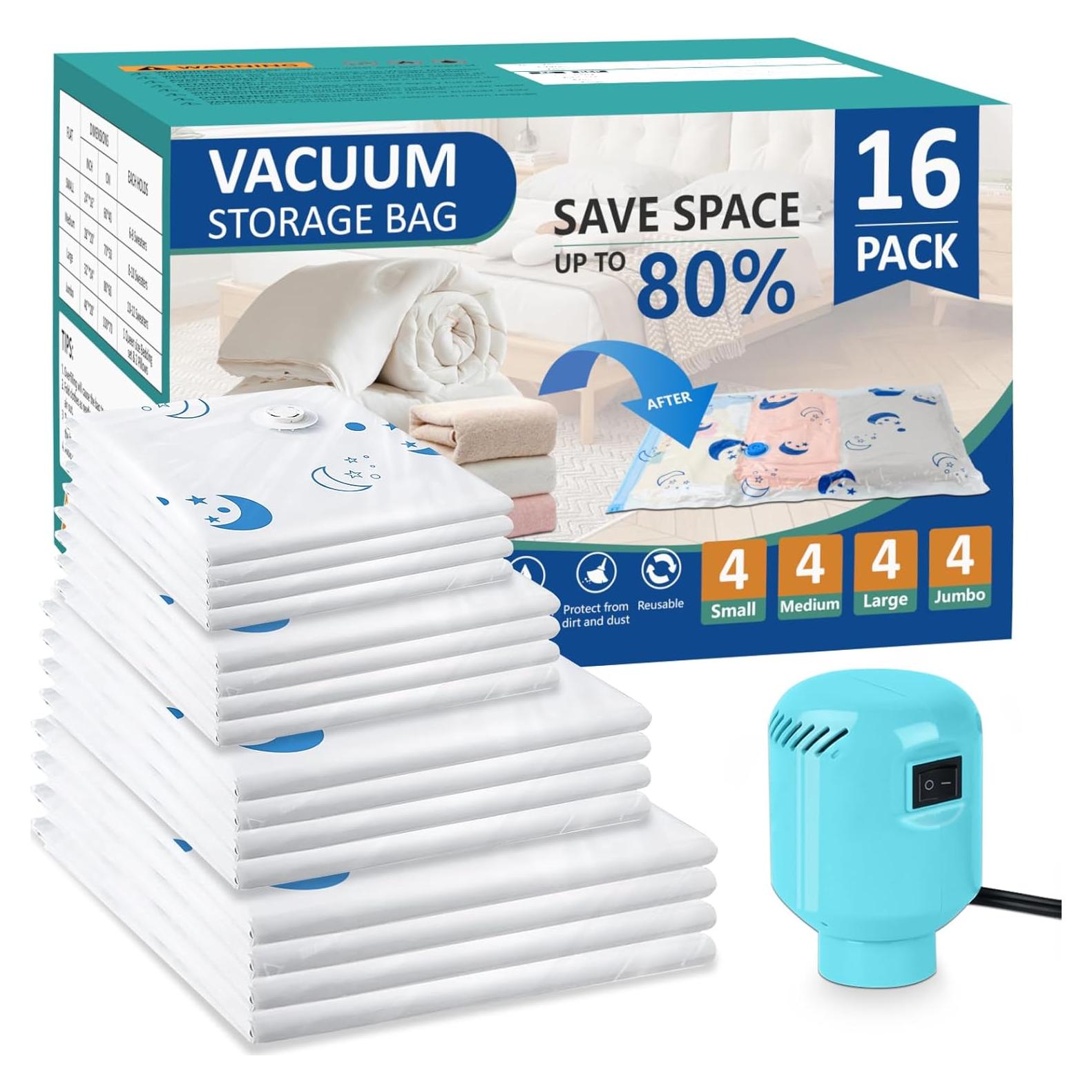 Bolsas de Sellado al Vacío Lisacool 16 Piezas con Bomba Eléctrica