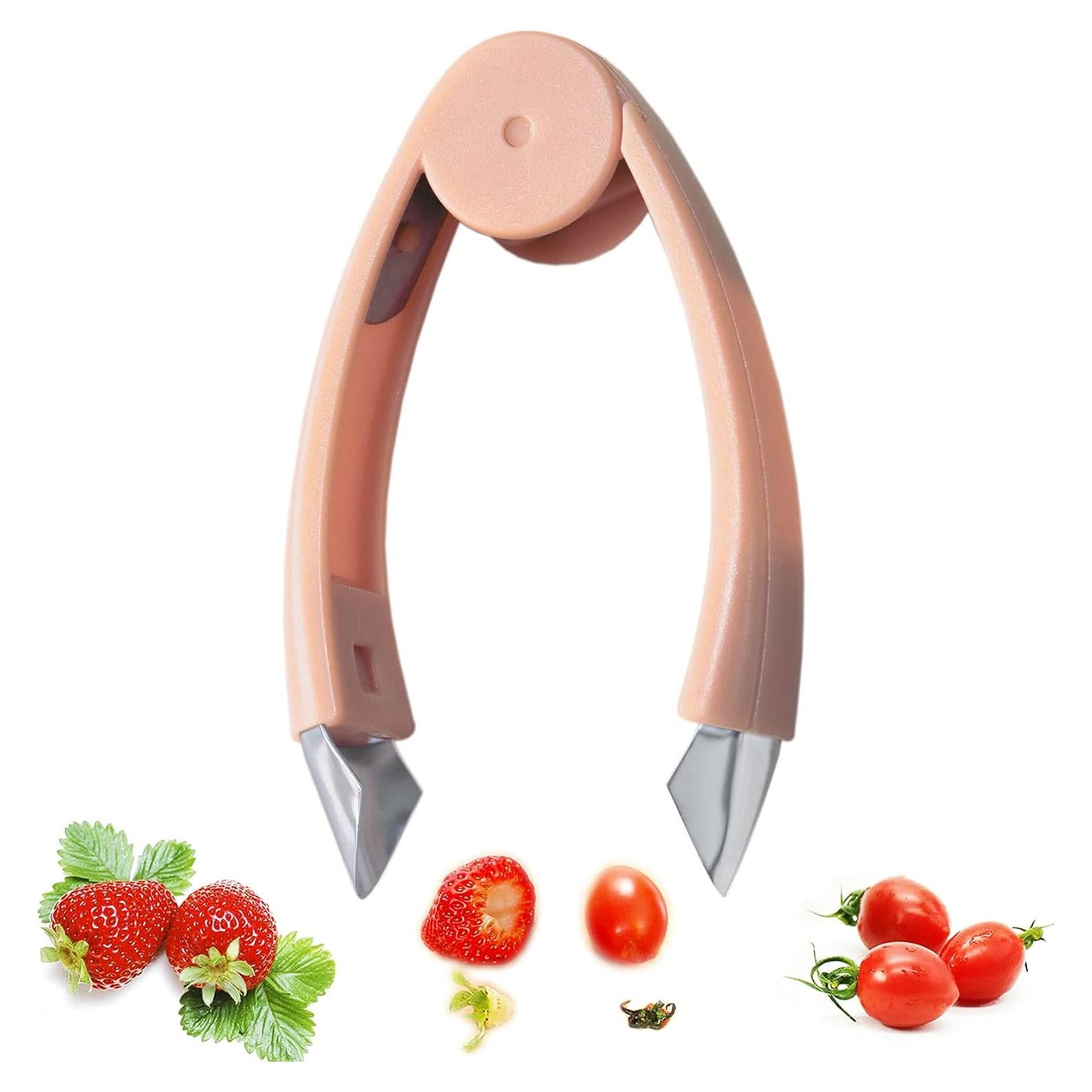 Removedor de Tallos de Fresa Aiyoume - Acero Inoxidable Naranja