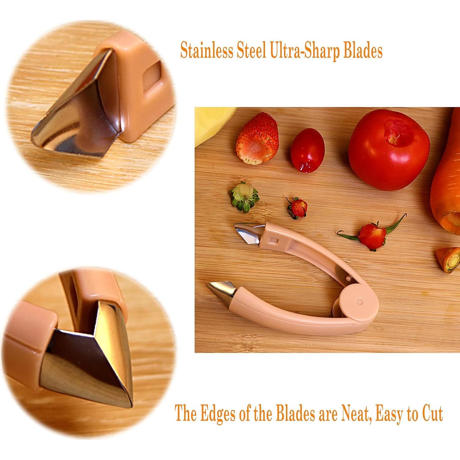 Removedor de Tallos de Fresa Aiyoume - Acero Inoxidable Naranja