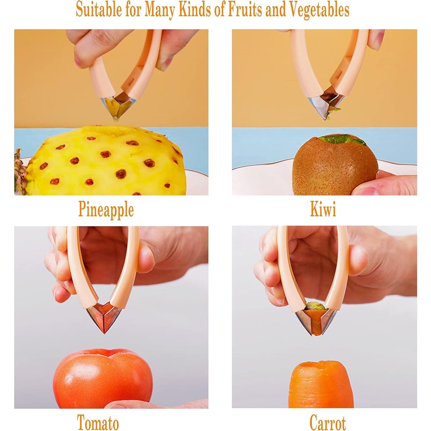 Removedor de Tallos de Fresa Aiyoume - Acero Inoxidable Naranja