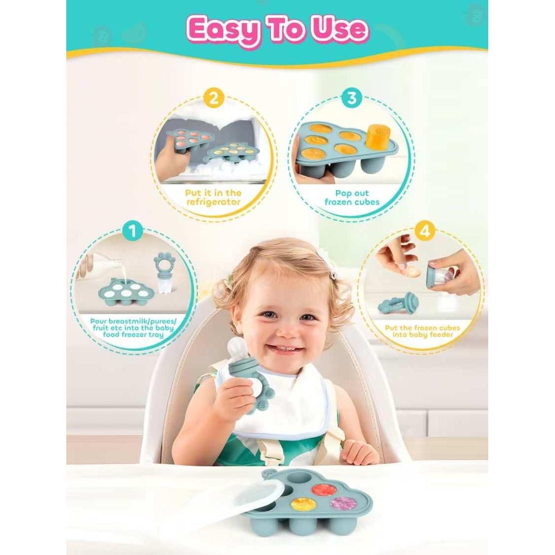 Moldes de Popsicle y Chupete Alimentador de Silicona Beige