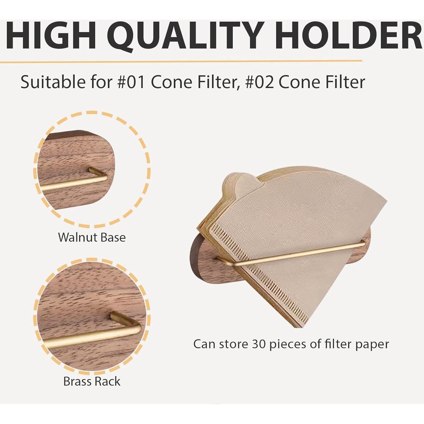 Soporte para Filtros de Café Vandroop Cono Nuez B para #01 y #02