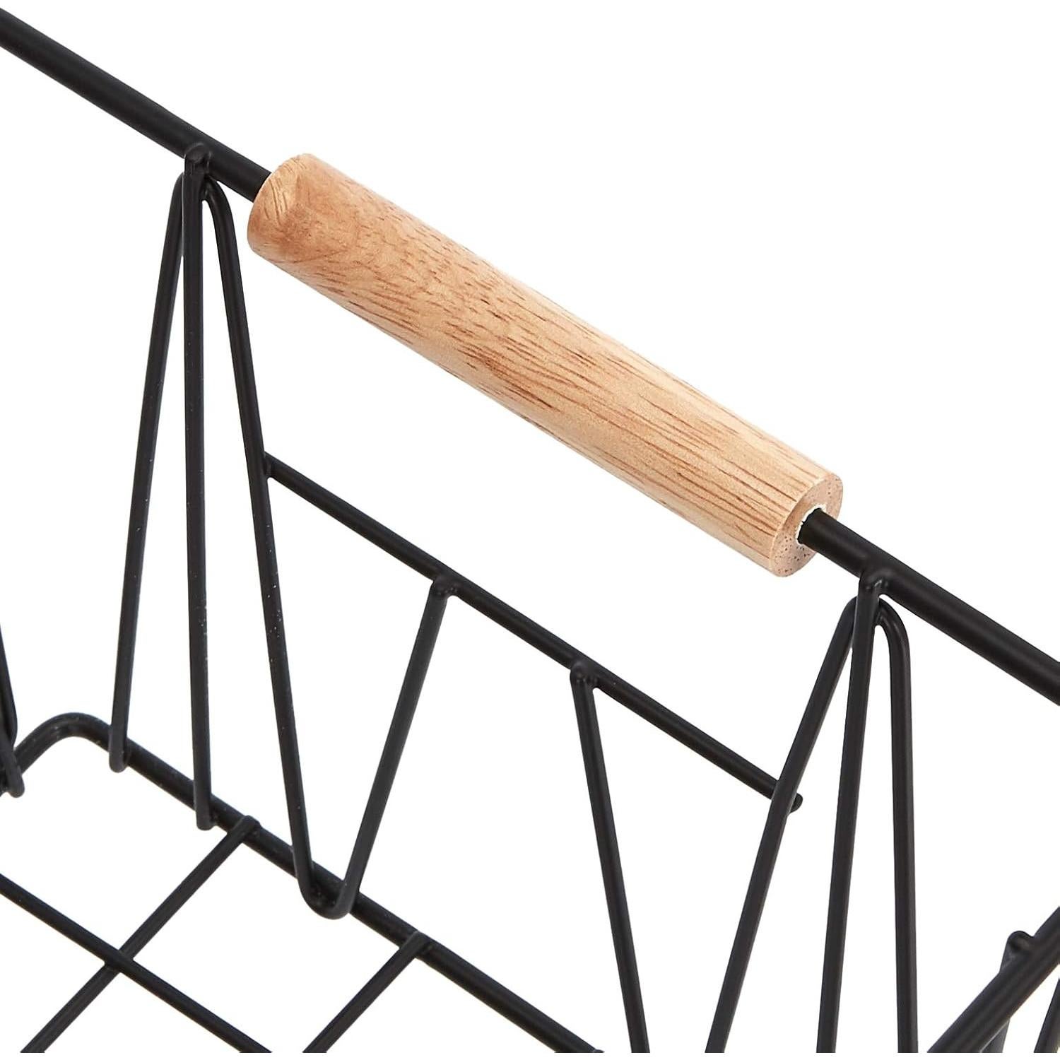 Cestas de Almacenamiento de Alambre Amazon Basics, Juego de 3, Negro