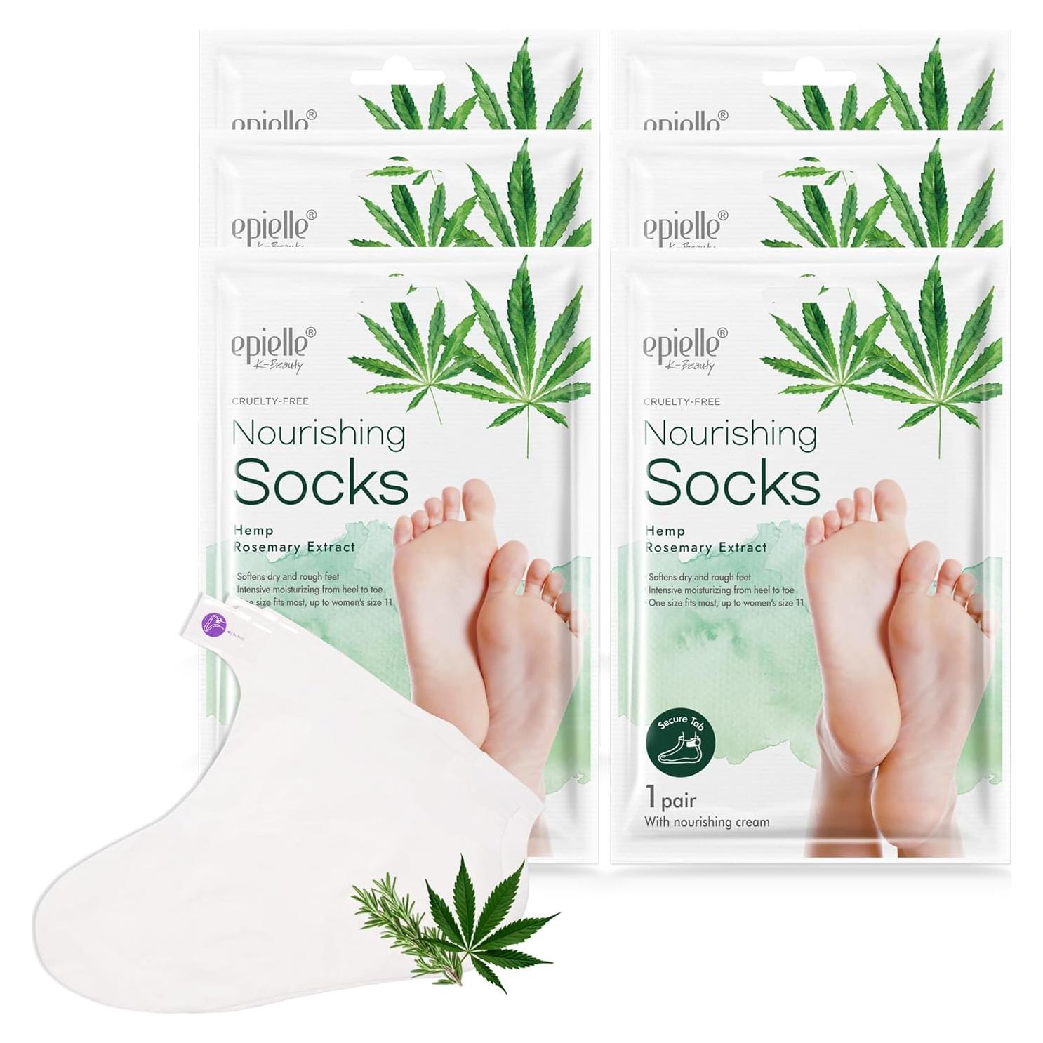 Mascarillas Hidratantes para Pies Kareway 6 Pares con Cáñamo