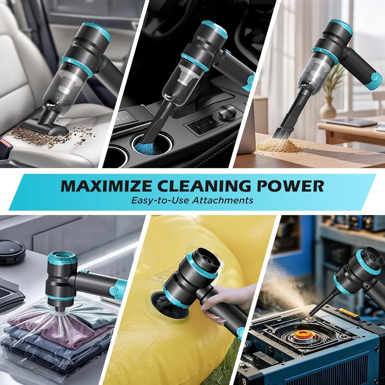 Aspiradora de Mano Inalámbrica SIX CRAFTSMEN SV6 15000PA Azul