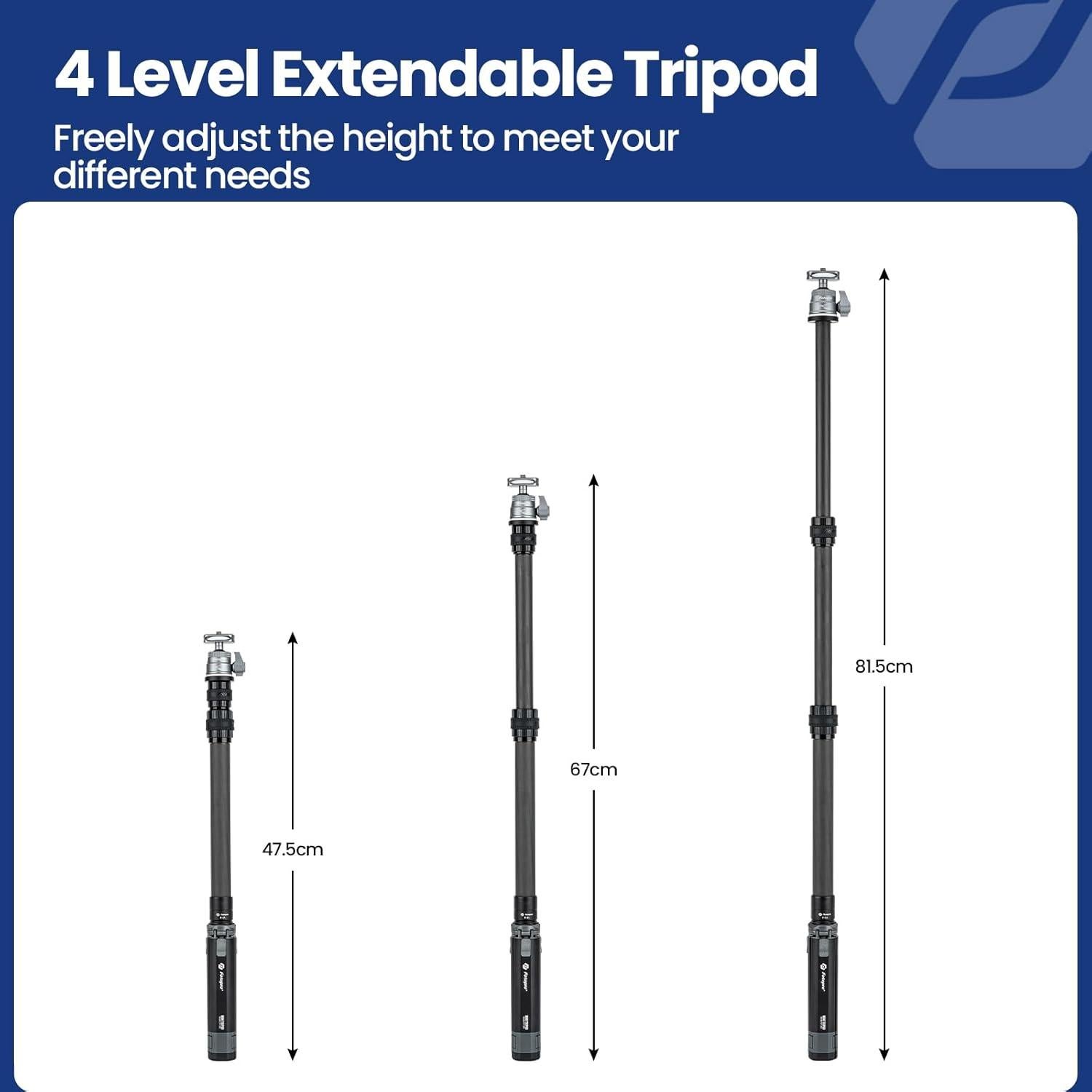 Trípode Mini Fotopro SY-390 con Fibra de Carbono 89 cm