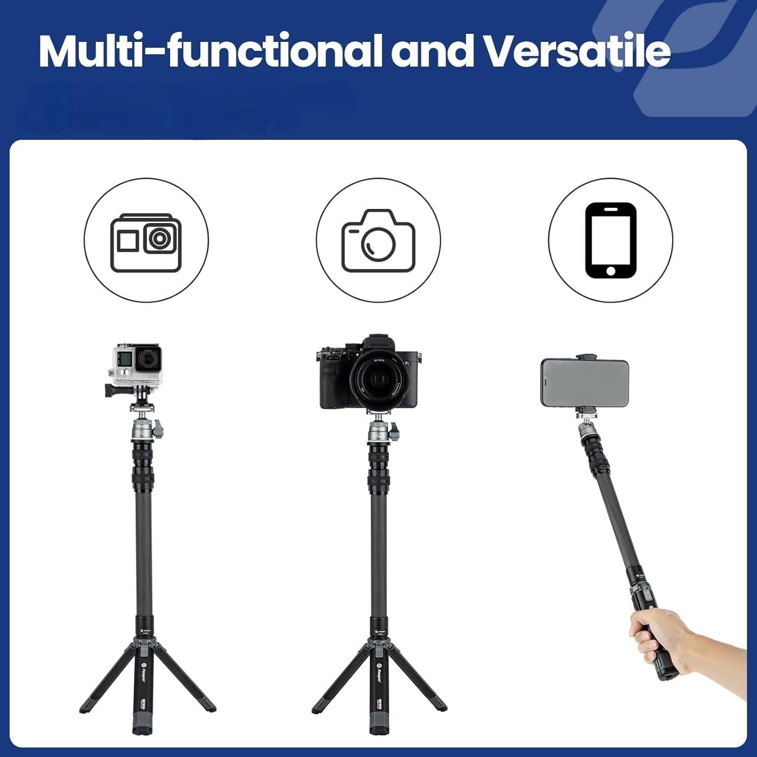 Trípode Mini Fotopro SY-390 con Fibra de Carbono 89 cm