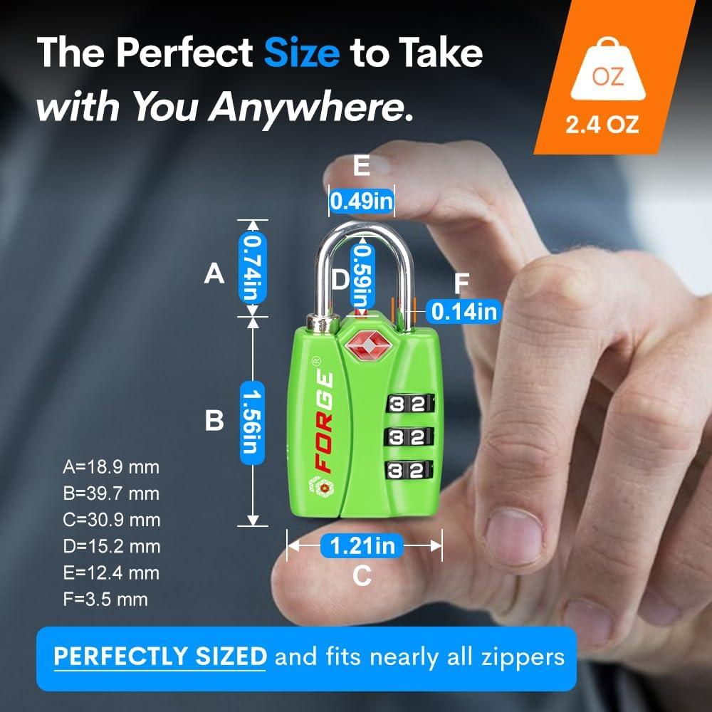 Candados de Equipaje Forge TSA 4 Piezas Combinación Pequeños