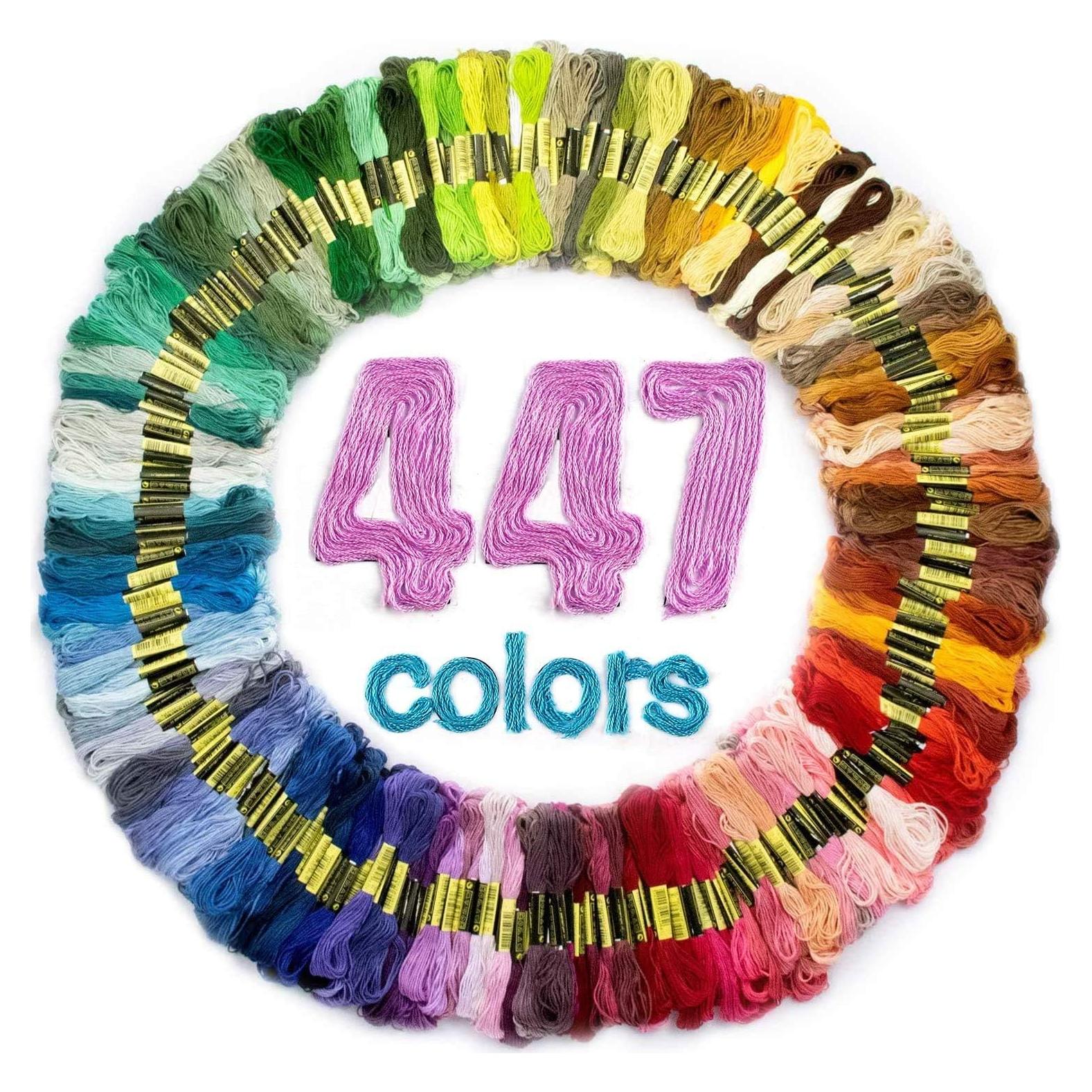 Hilo de Bordado Arcoíris LOVIMAG 447 Colores Algodón 8m