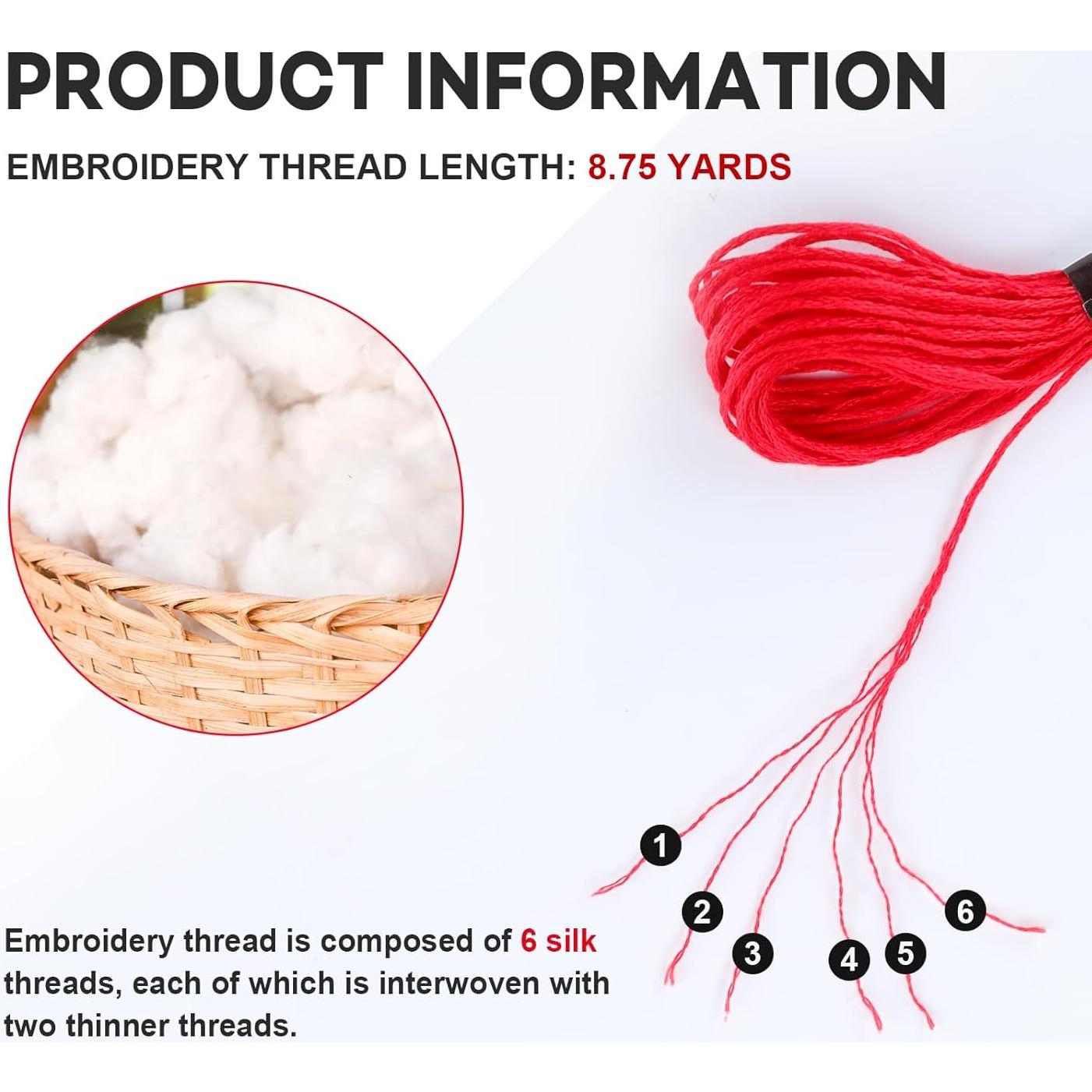 Hilo de Bordado Arcoíris LOVIMAG 447 Colores Algodón 8m