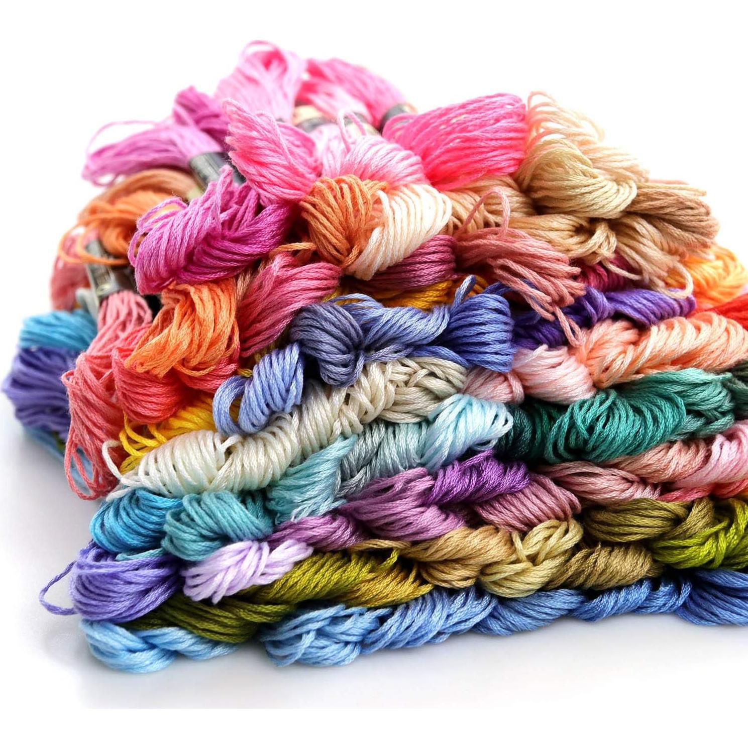 Hilo de Bordado Arcoíris LOVIMAG 447 Colores Algodón 8m