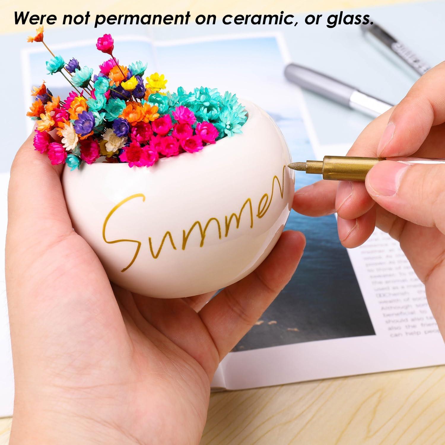 Marcadores Metálicos Dyvicl Set de 4 - Dorado y Plateado