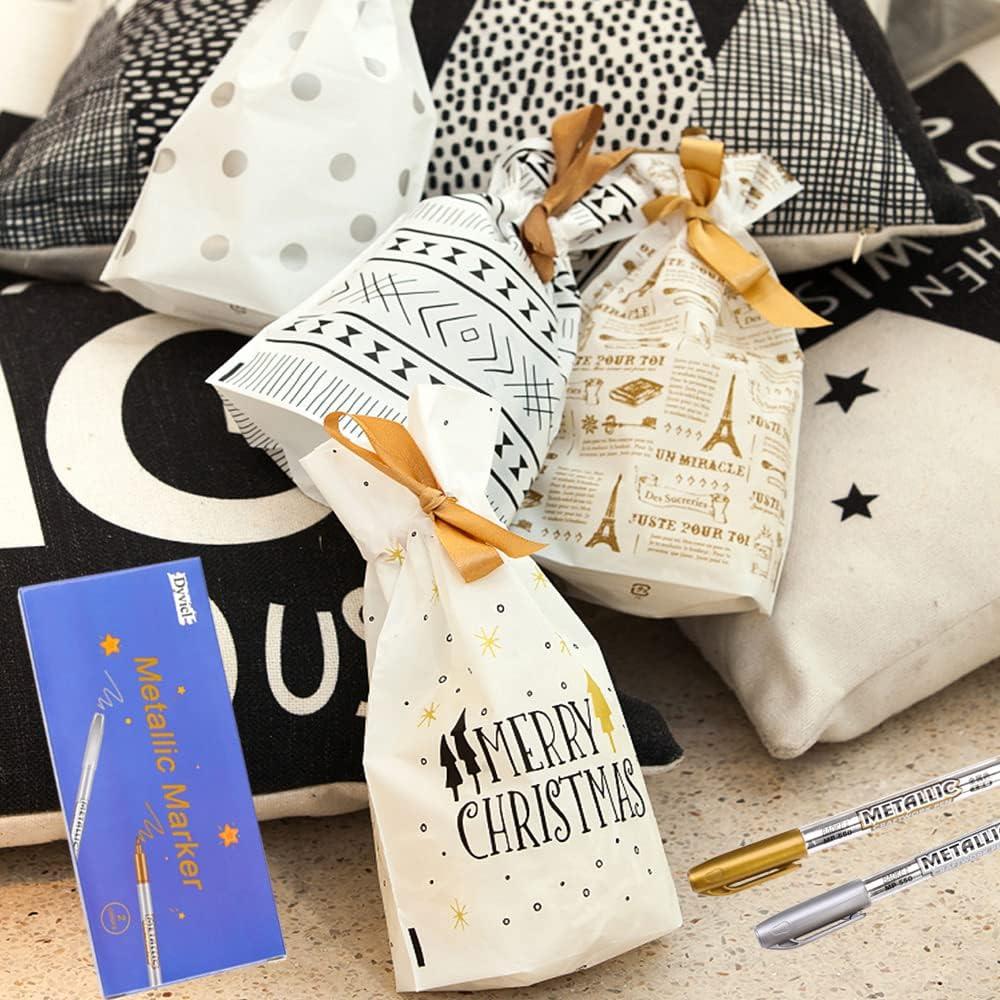 Marcadores Metálicos Dyvicl Set de 4 - Dorado y Plateado