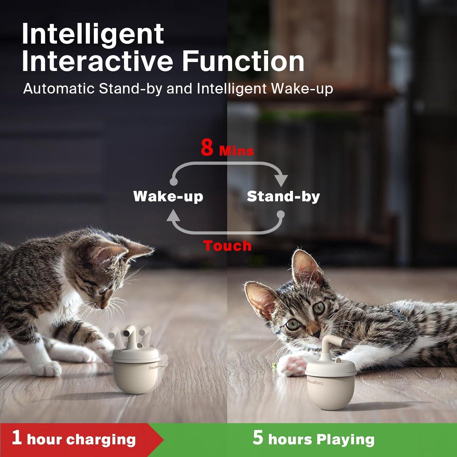 Juguete láser automático para gatos OFFBEATISM beige 360°