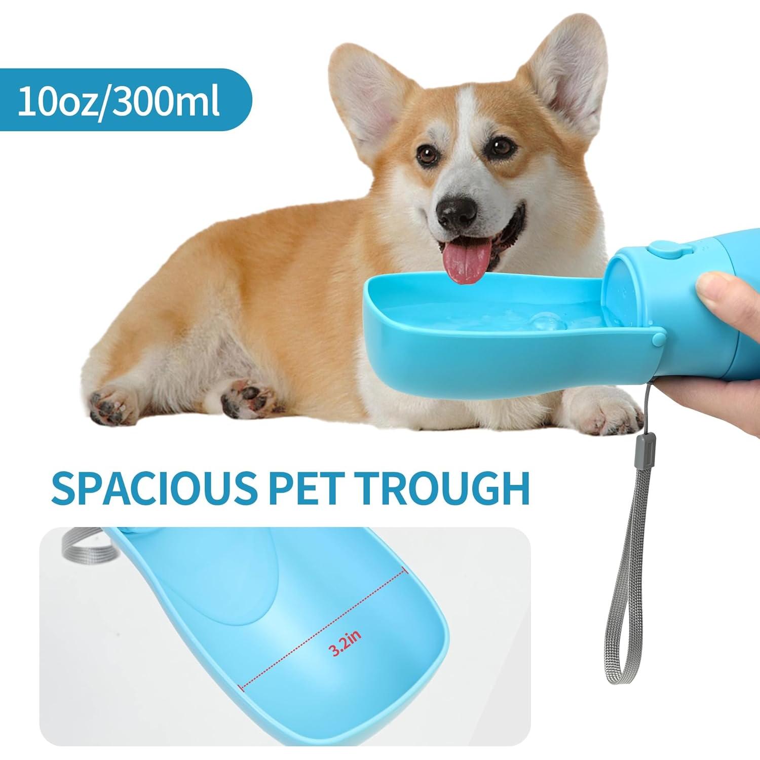 Botella de Agua Plegable para Perros VEPOUYU 295ml Azul