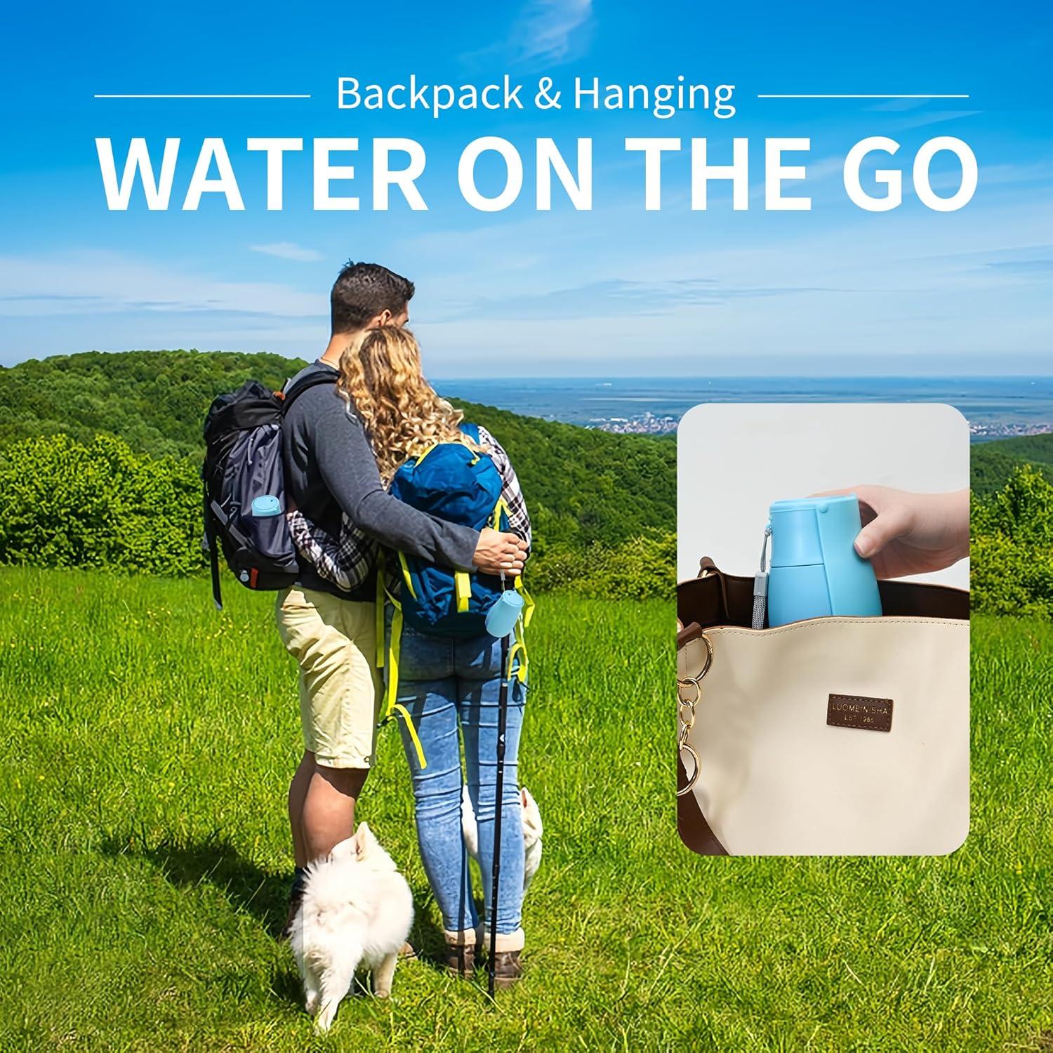 Botella de Agua Plegable para Perros VEPOUYU 295ml Azul