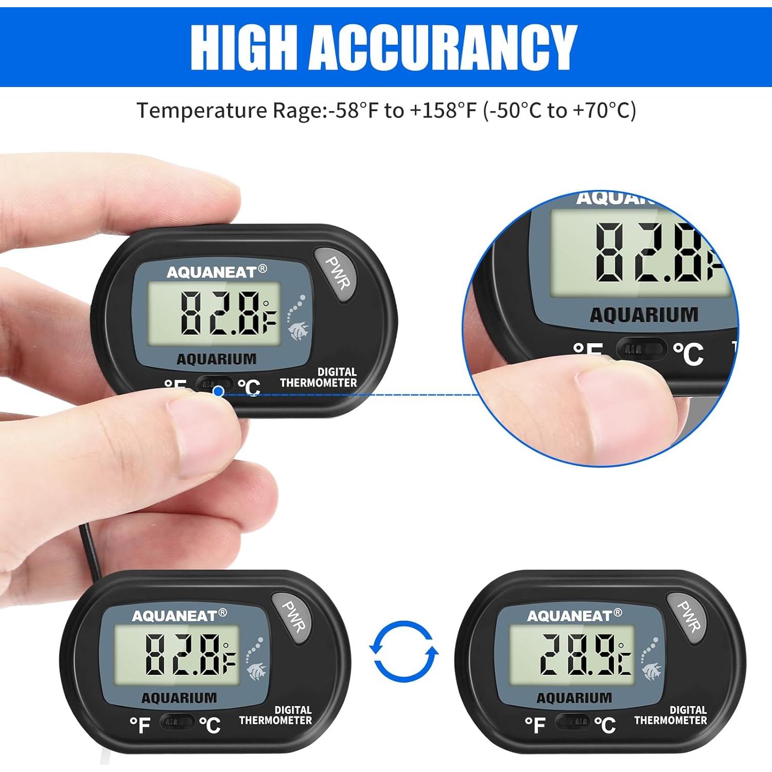 Termómetro Digital AQUANEAT para Acuario - Rango -50°C a +70°C