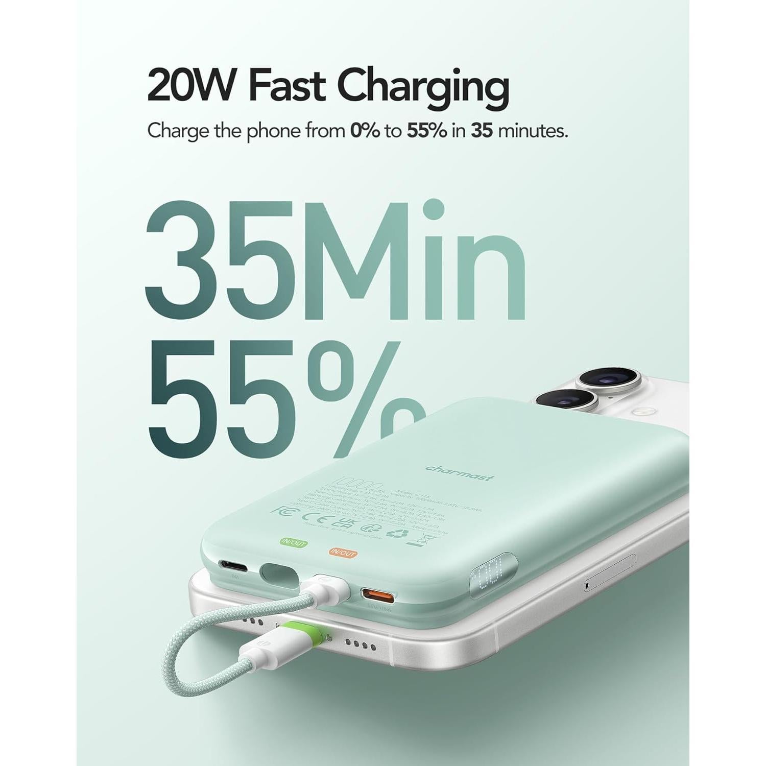 Cargador Portátil Charmast 10000mAh Carga Rápida 20W