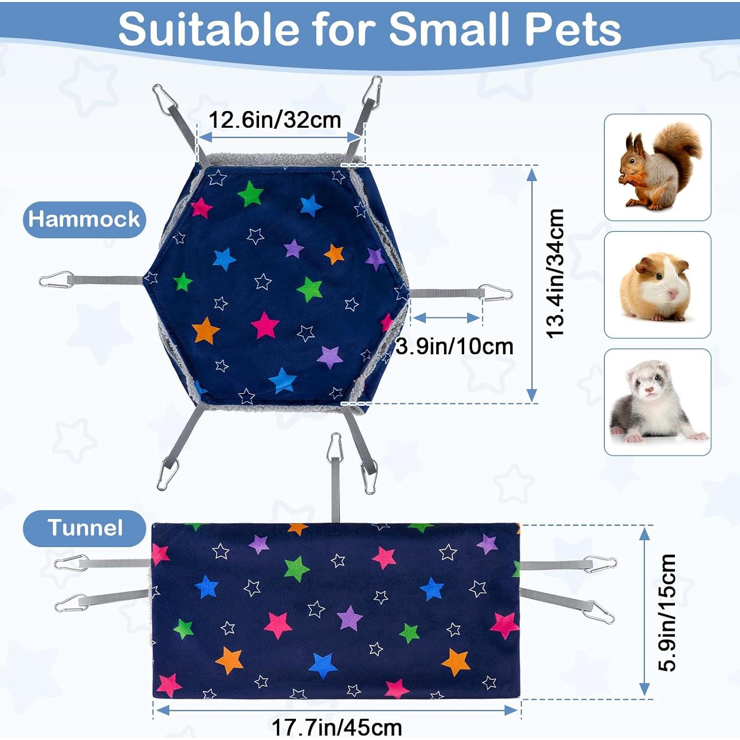Juego de Hamaca y Túnel para Hurón Bienbee Estrellas Azules