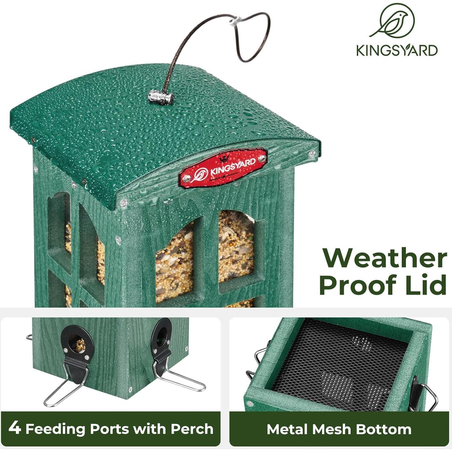 Comedero para Aves Kingsyard Colgante Verde 1.59kg Resistente