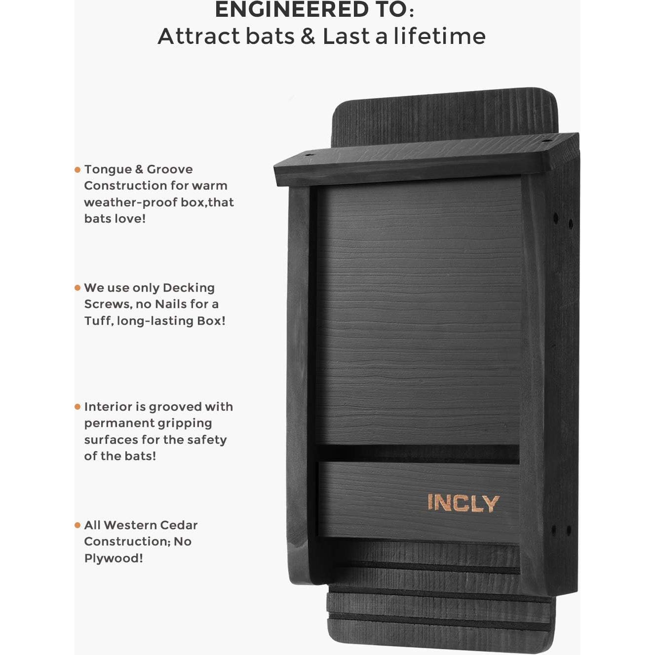 Casa Refugio para Murciélagos INCLY de Madera de Cedro Negra