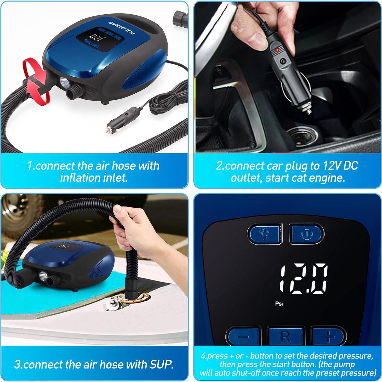 Bomba Eléctrica SUP Polotrag PTG-0125 20 PSI Portátil