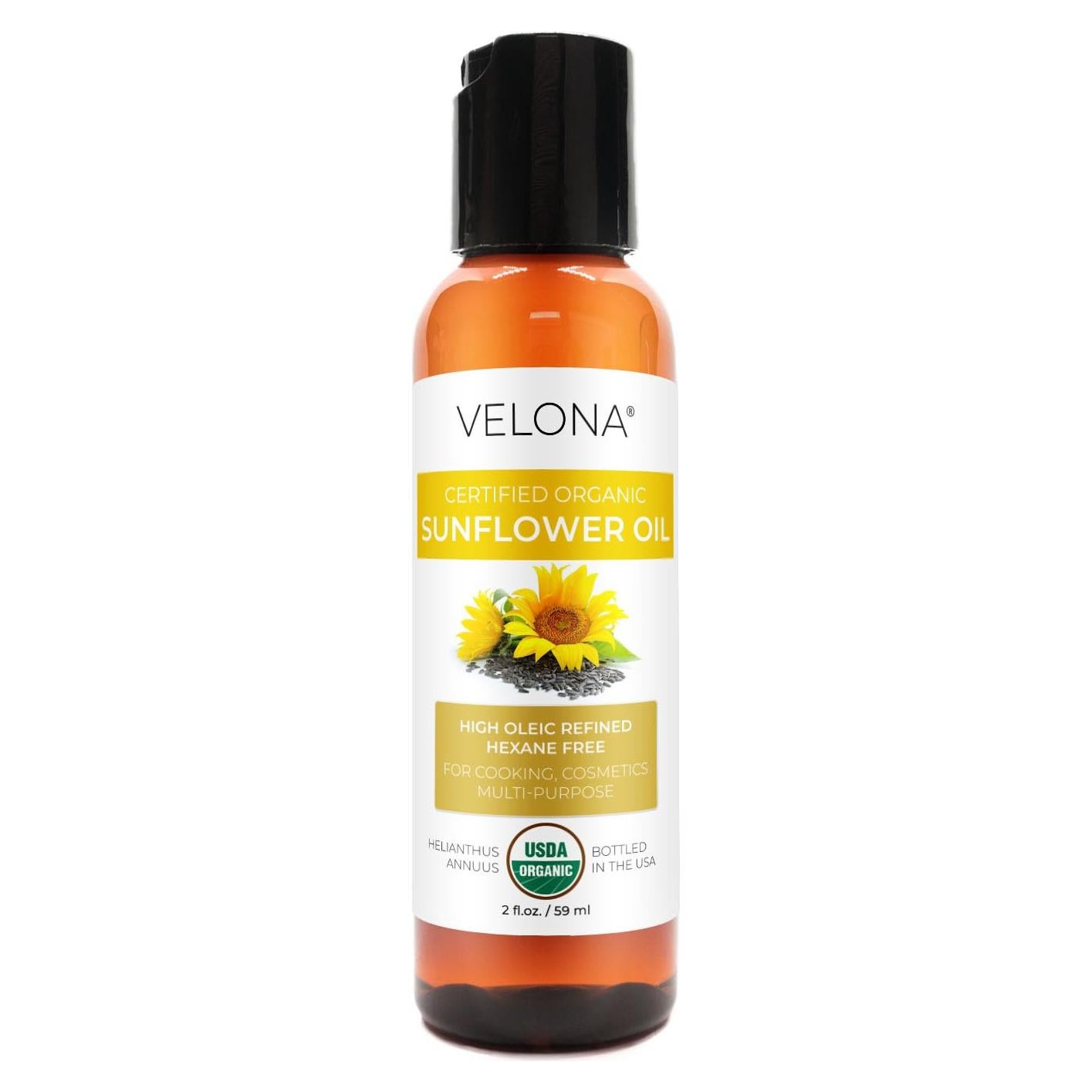 Aceite de Girasol Orgánico Velona 60ml - 100% Puro y Natural